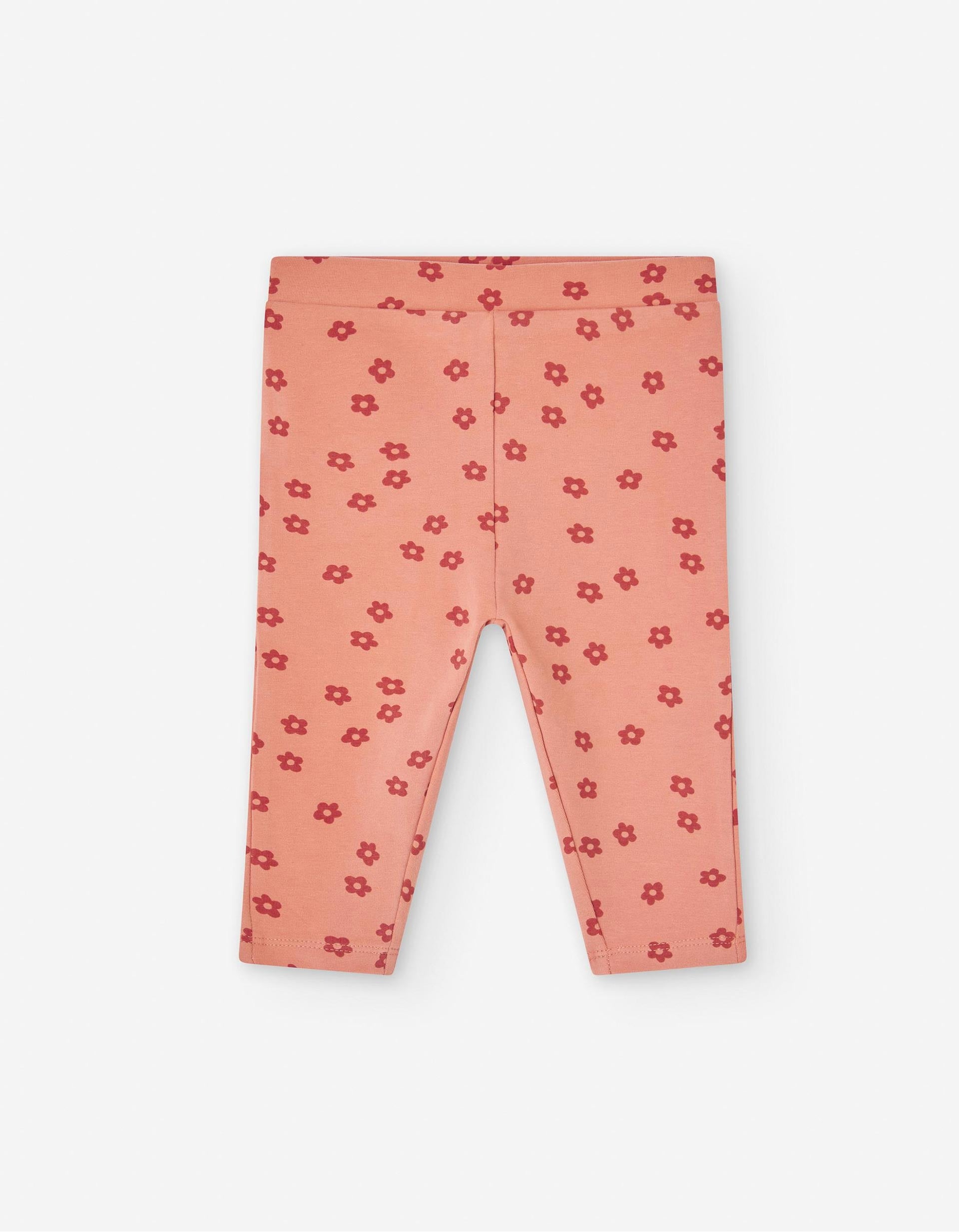 Leggings Motivo Floral para Bebé Menina, Coral