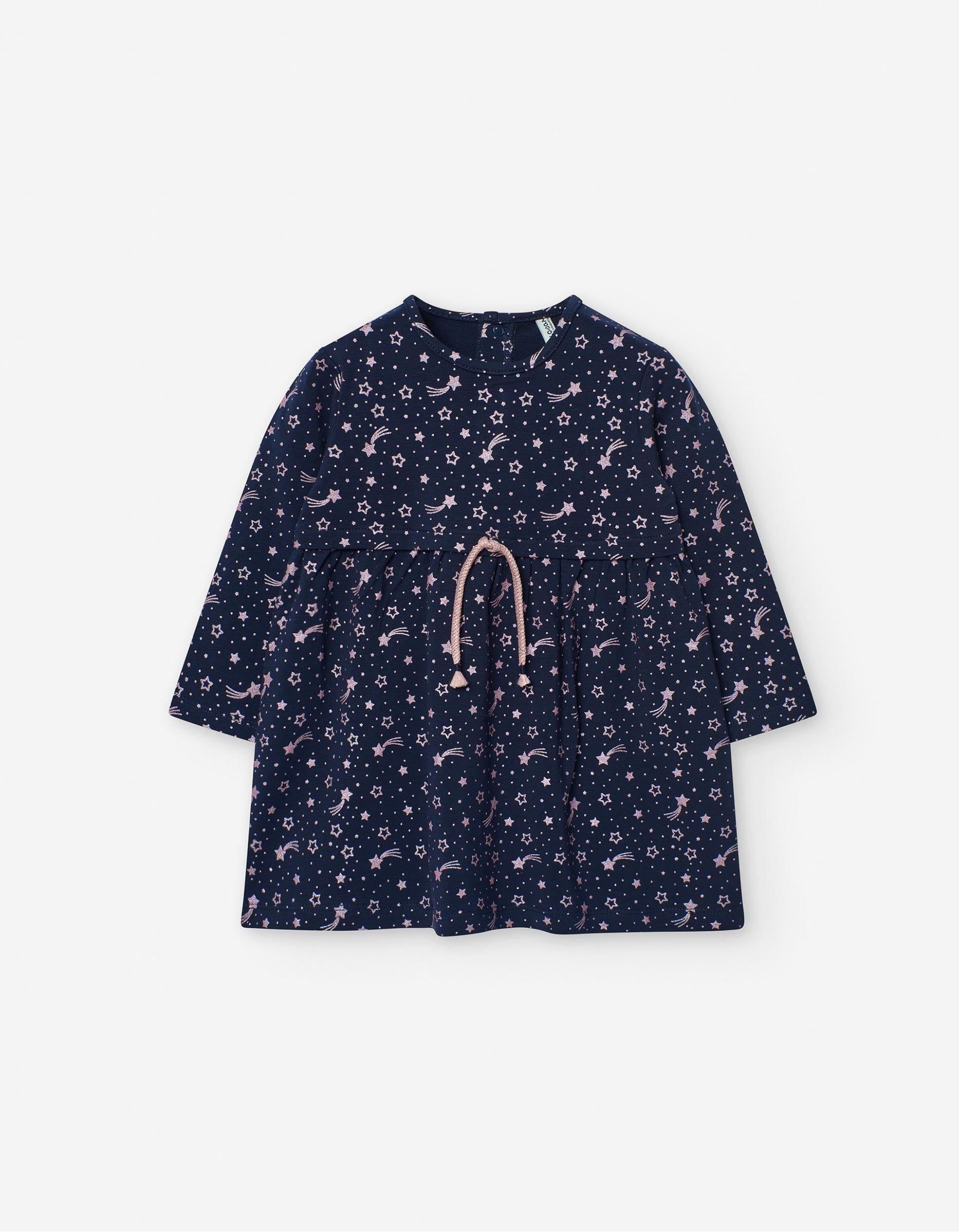 Robe Motif Étoiles pour Bébé Fille, Bleu/Rose