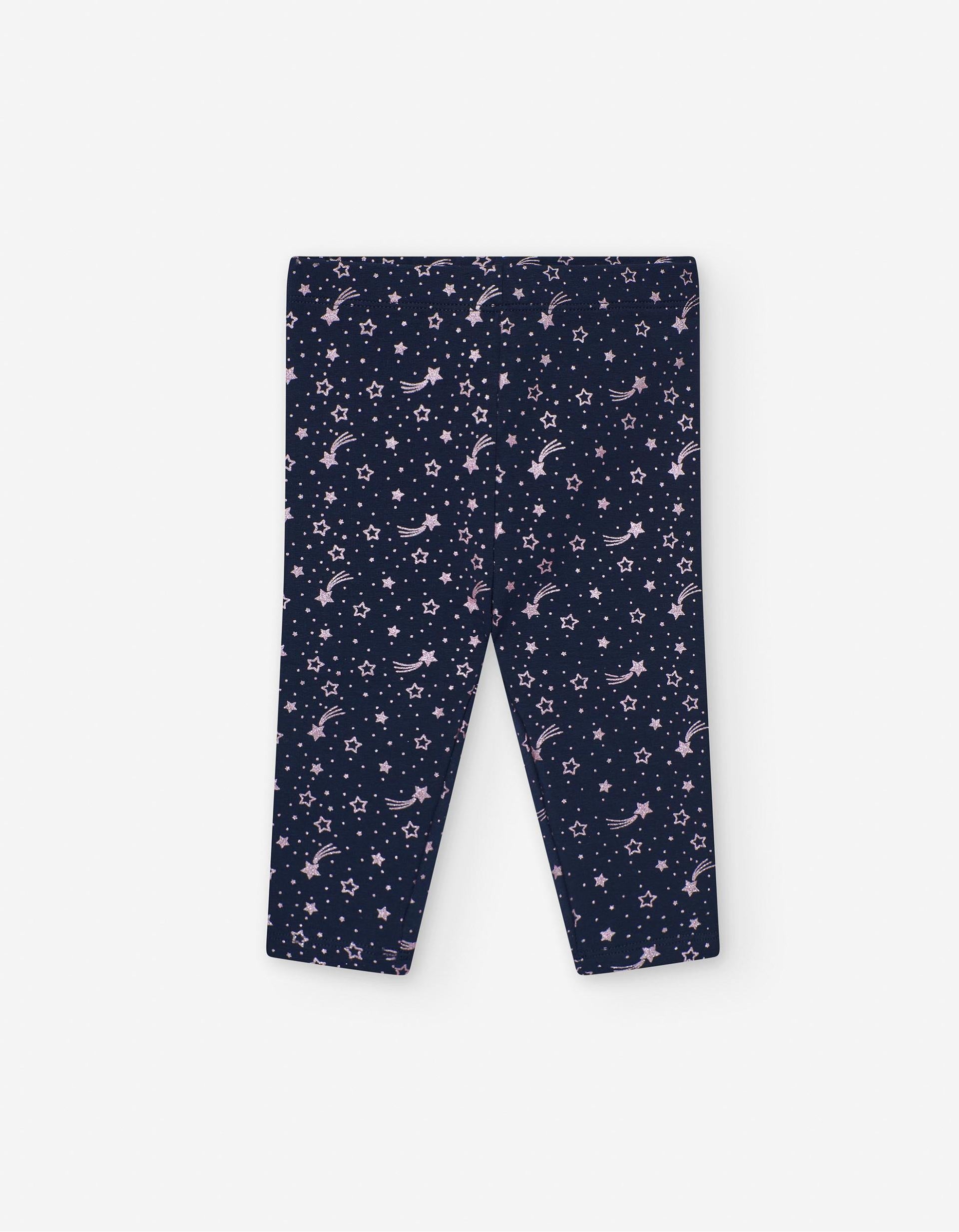 Leggings Motivo de Estrelas para Bebé Menina, Azul/Rosa