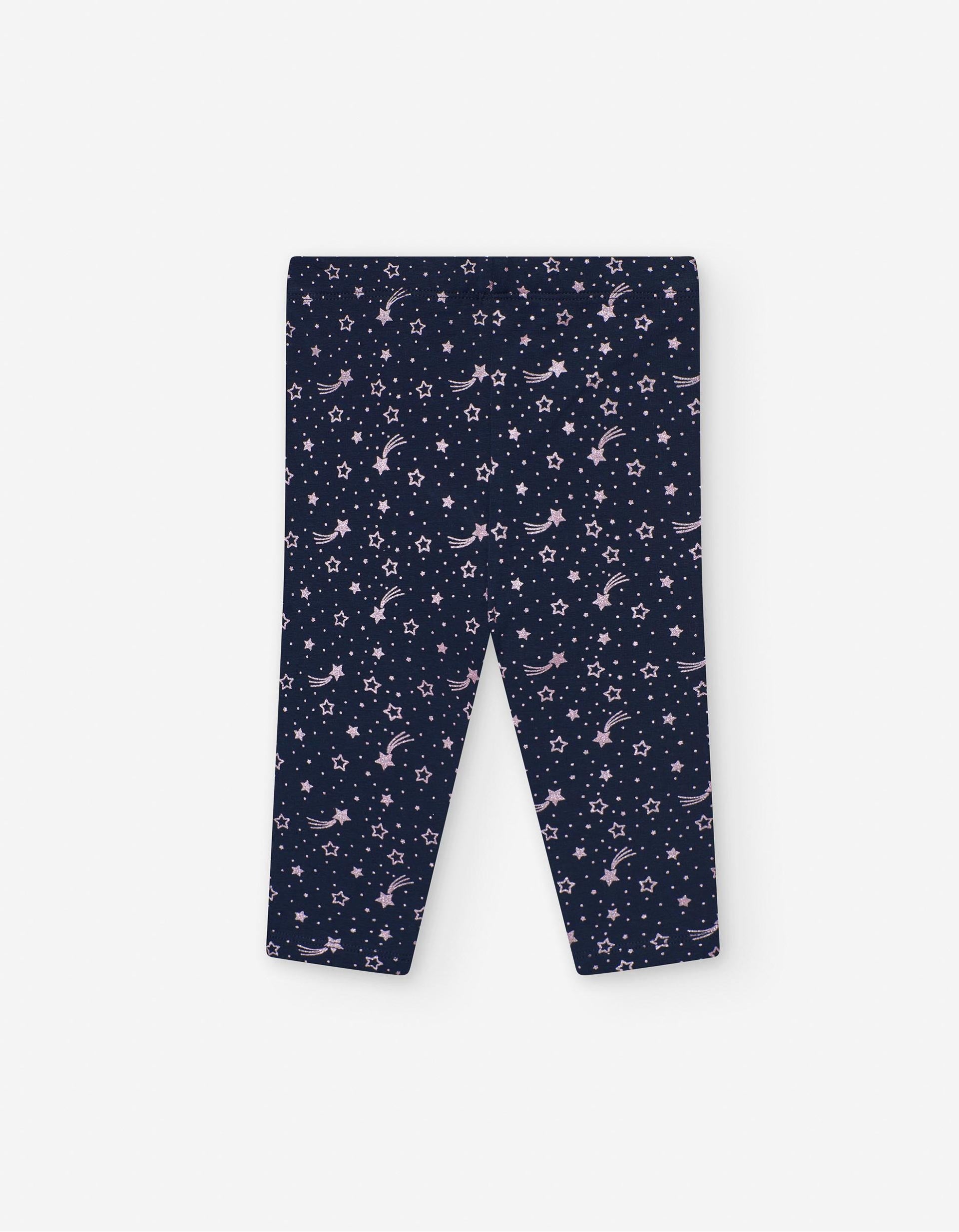 Leggings Motivo de Estrelas para Bebé Menina, Azul/Rosa