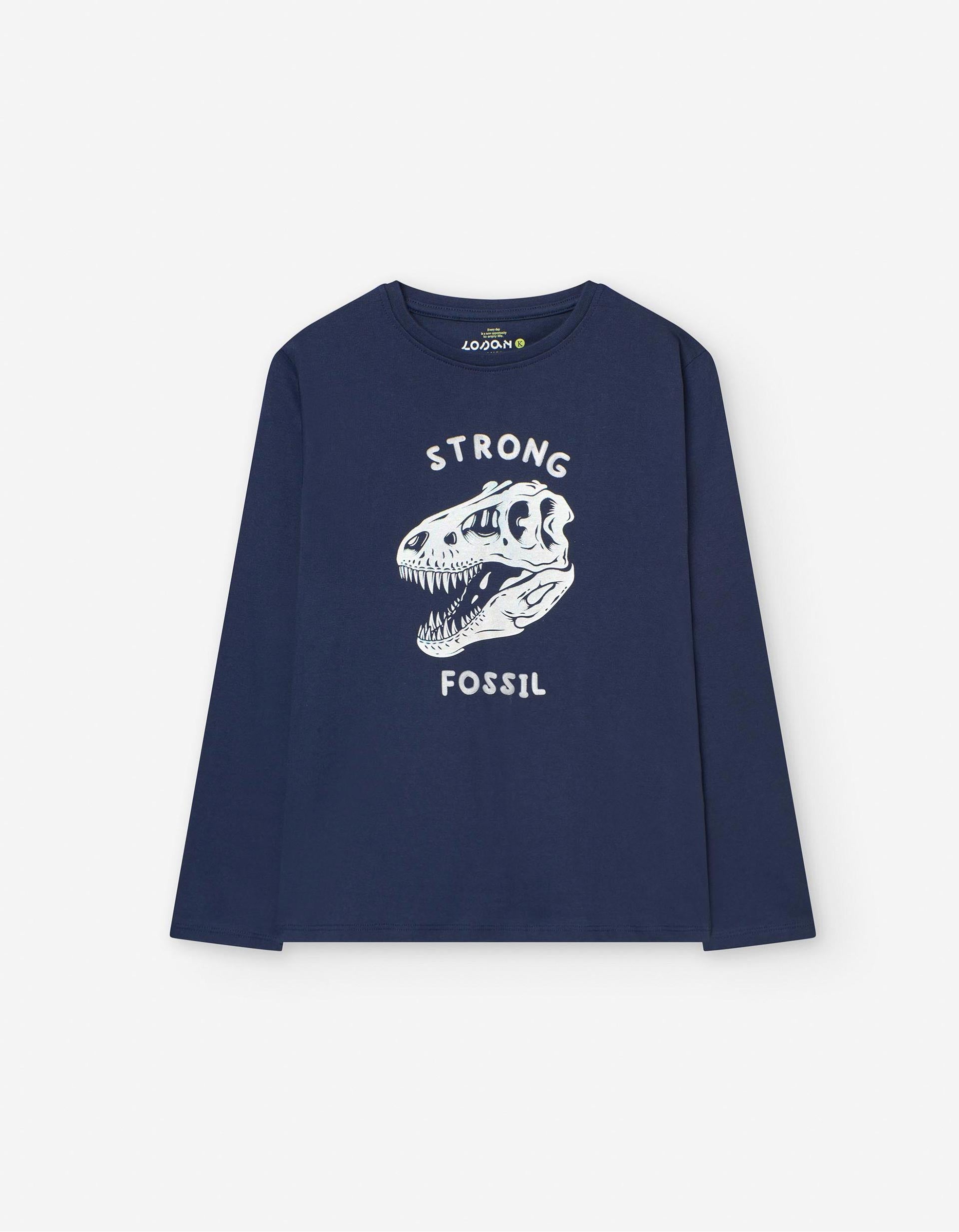 Long Sleeve T-shirt for Boys 'Strong', Dark Blue