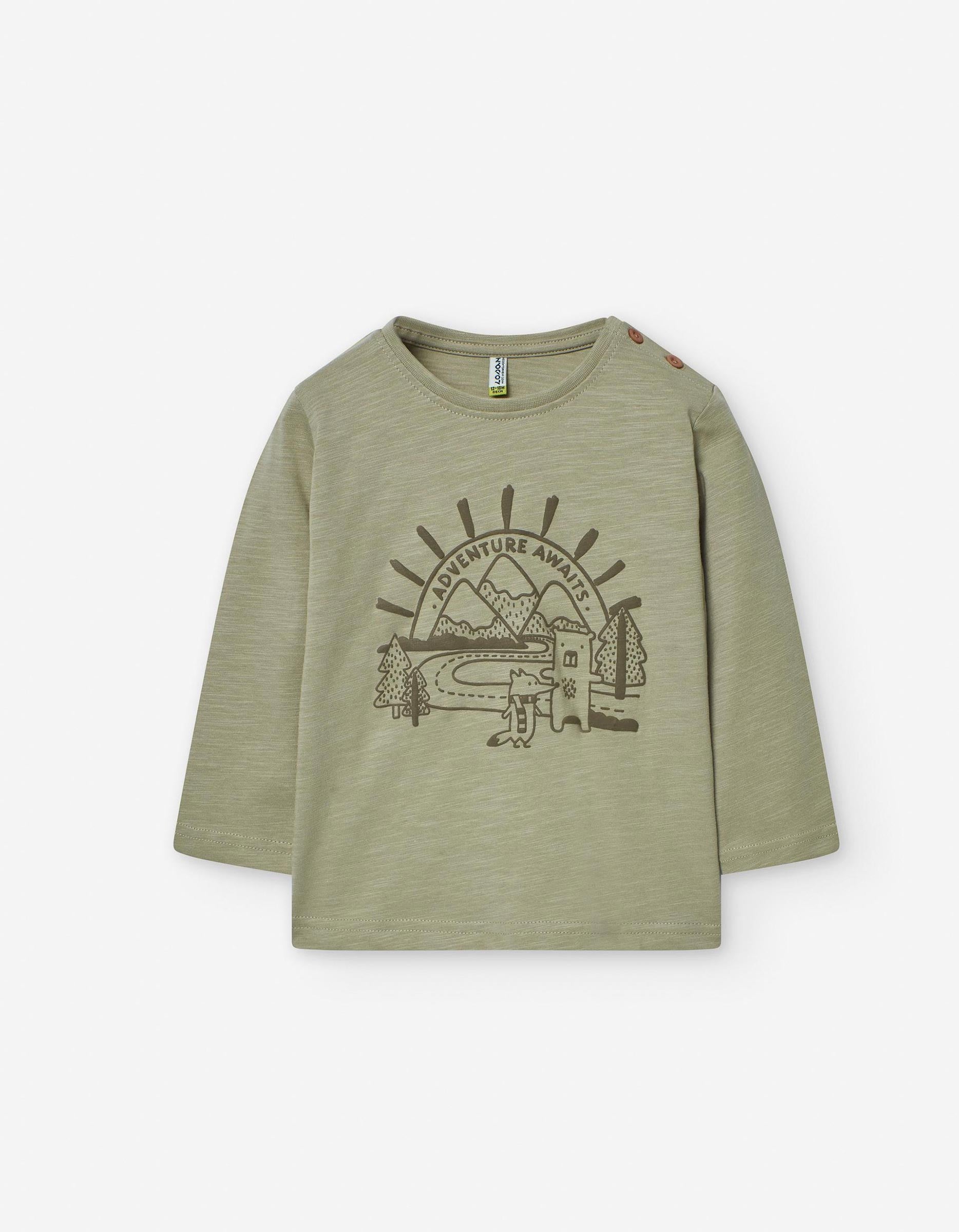 Long Sleeve T-shirt for Baby Boys 'Adventure', Green