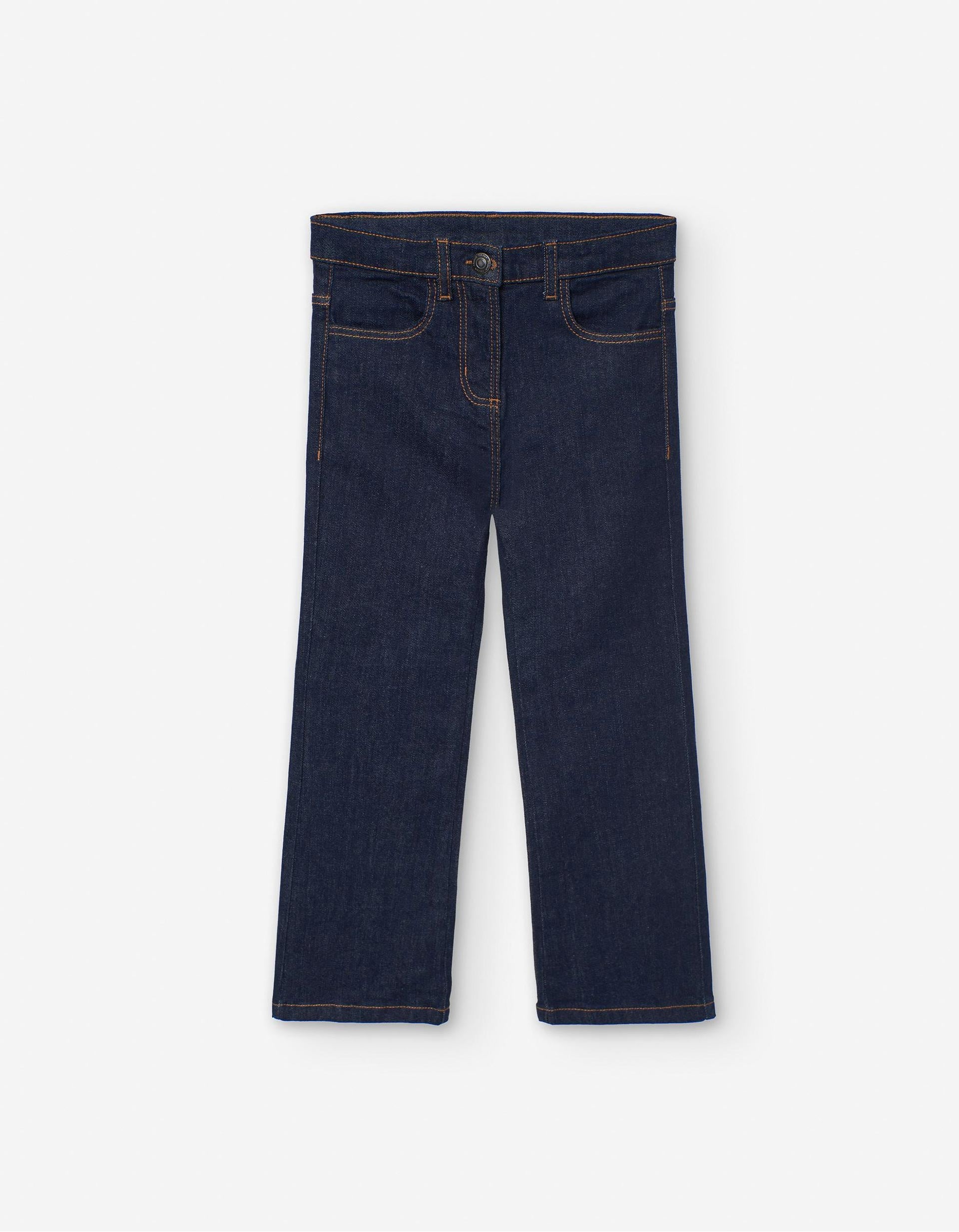 Calças de ganga à boca de sino para menina, azul-escuro