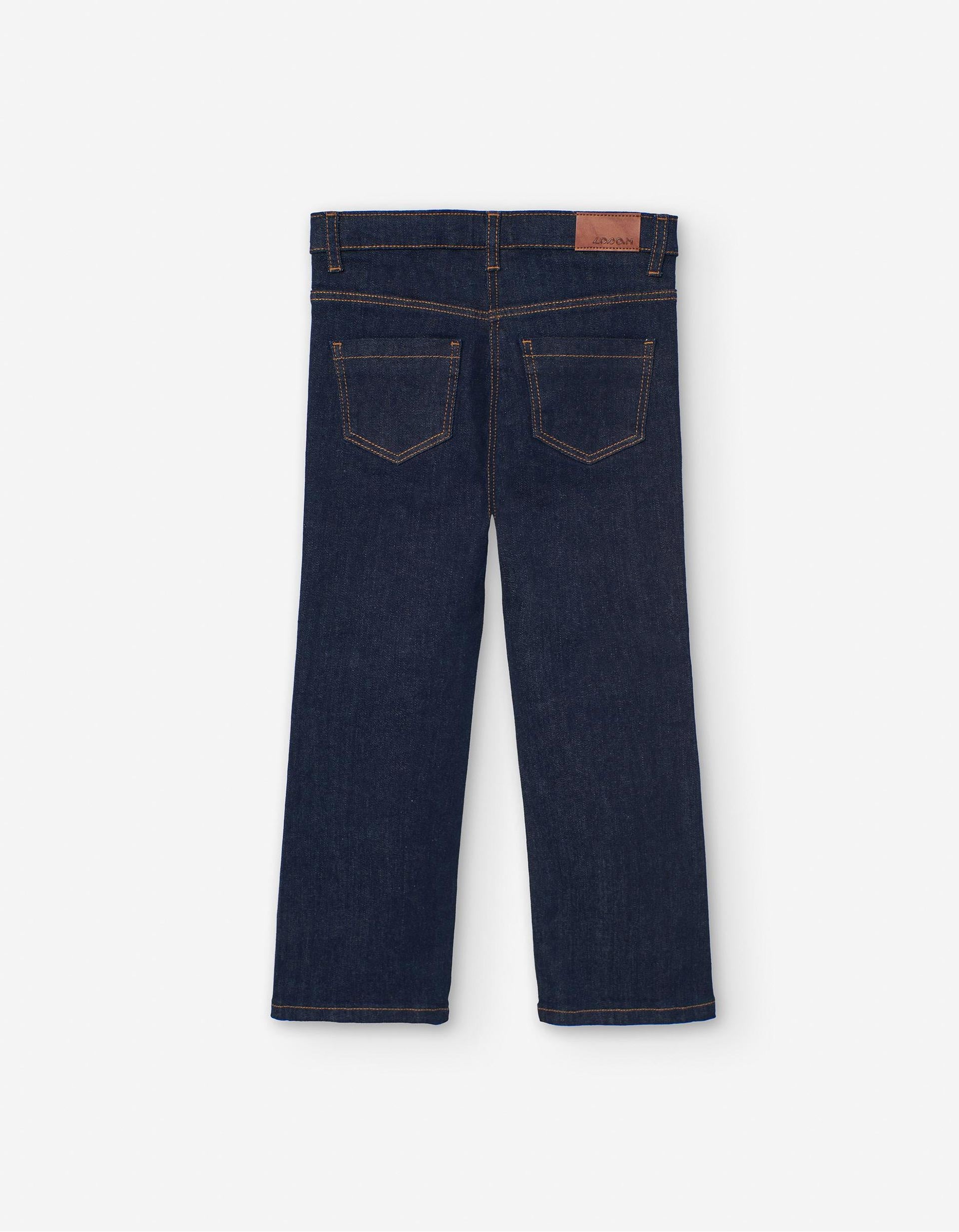 Calças de ganga à boca de sino para menina, azul-escuro