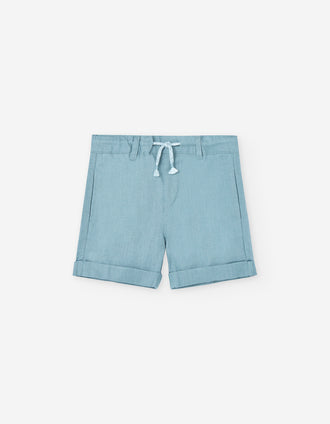 Cotton and Linen Shorts for Baby Boys, Blue
