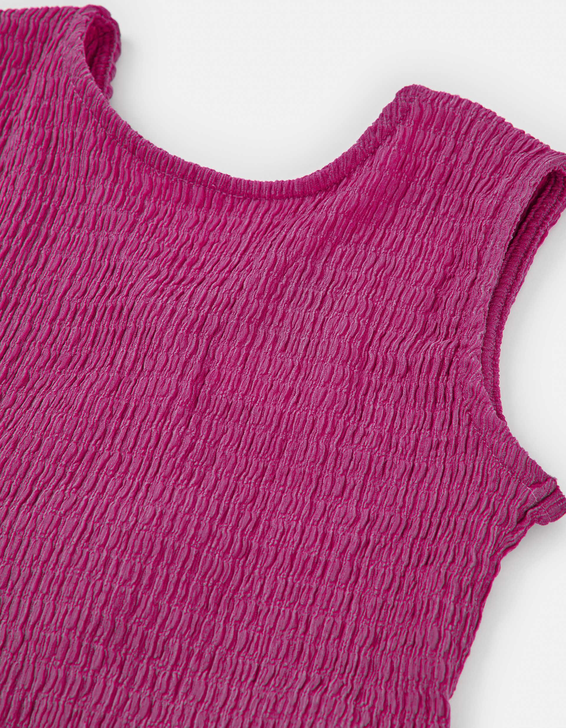 Top avec Texture Froissée et Volants pour Fille, Rose