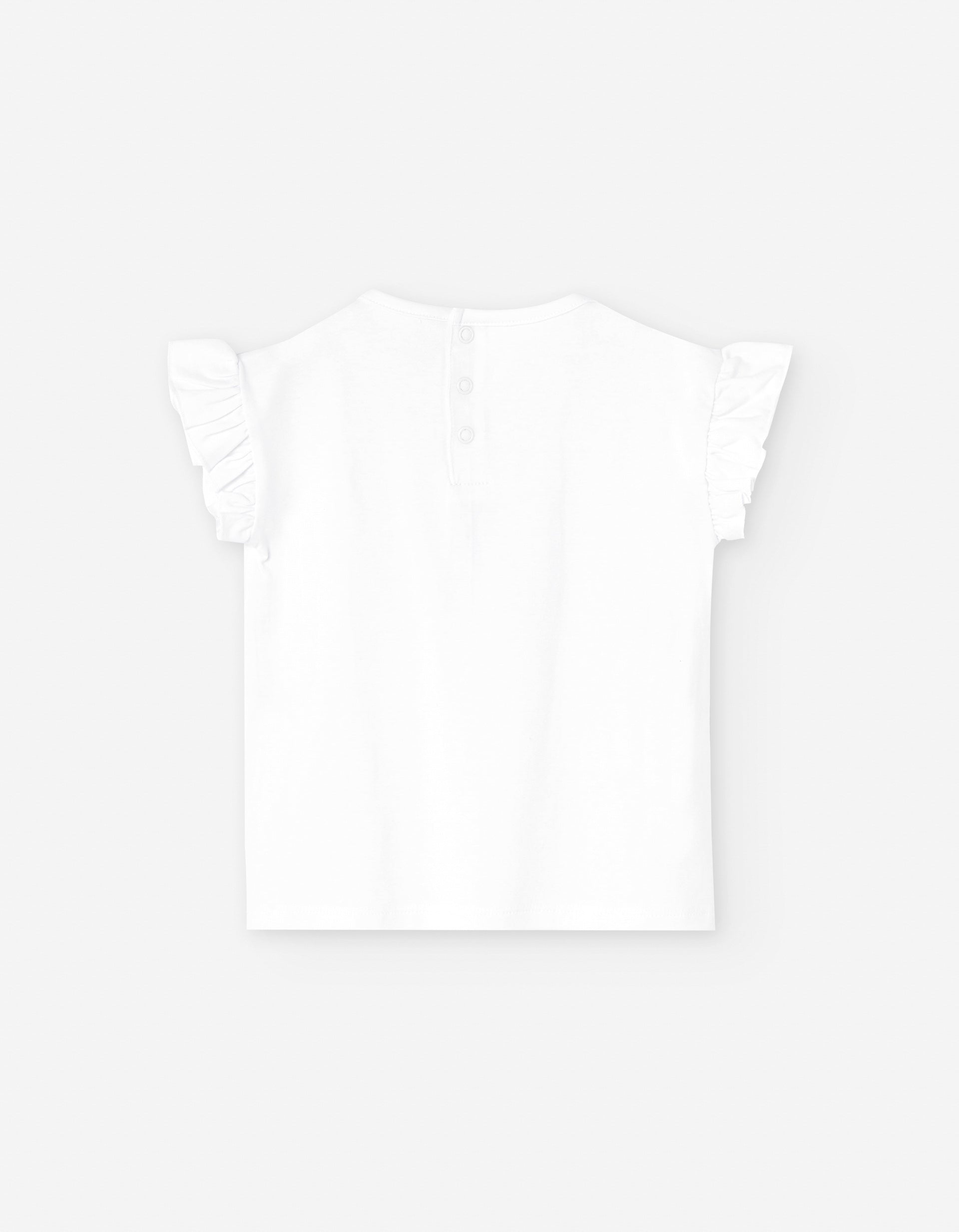 T-shirt with Heart Print and Ruffles for Baby Girls, White