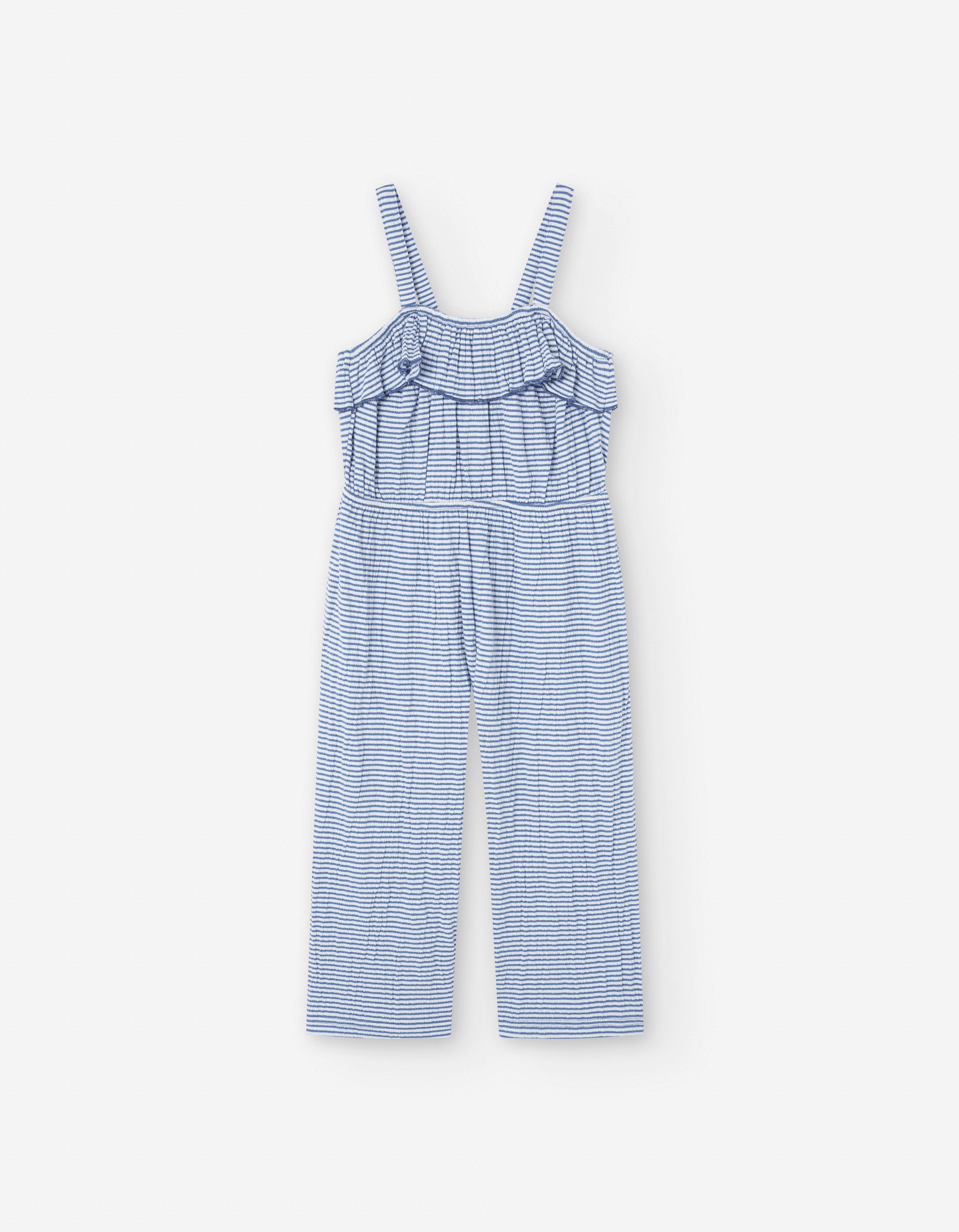 Combi-short à Rayures pour Fille, Blanc/Bleu
