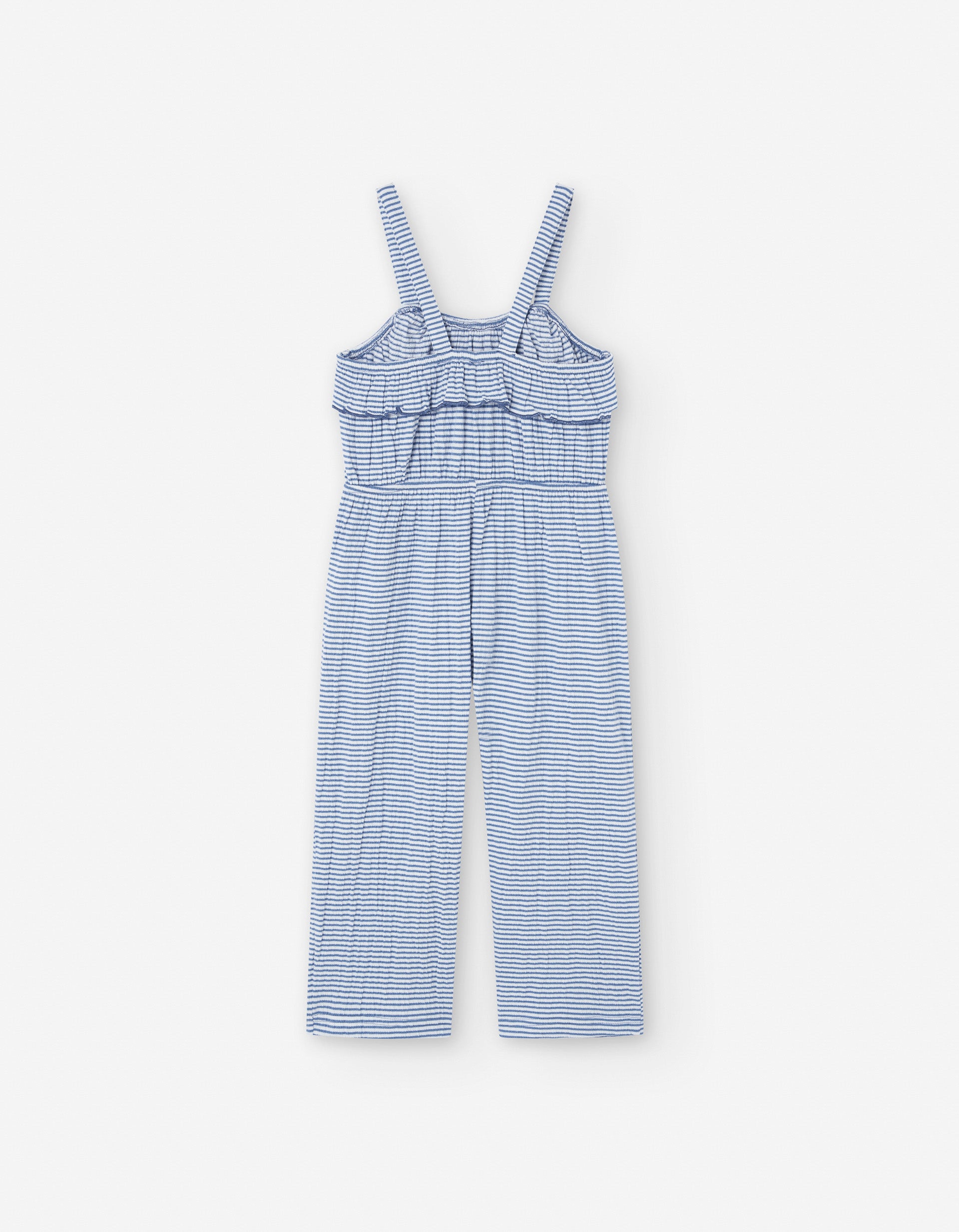 Combi-short à Rayures pour Fille, Blanc/Bleu