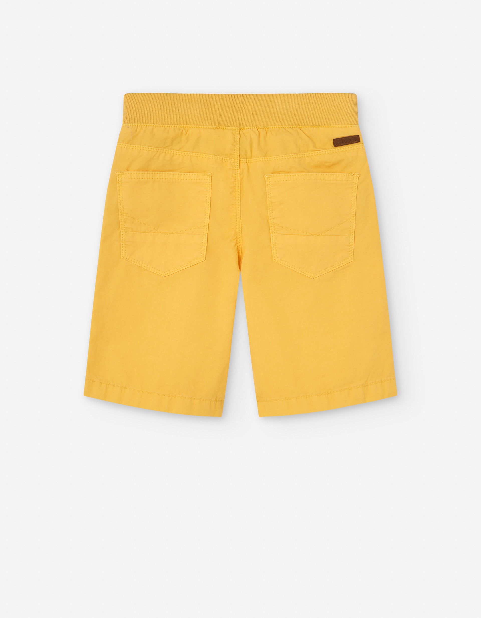 Short en Sergé avec Taille Côtelée pour Garçon, Jaune