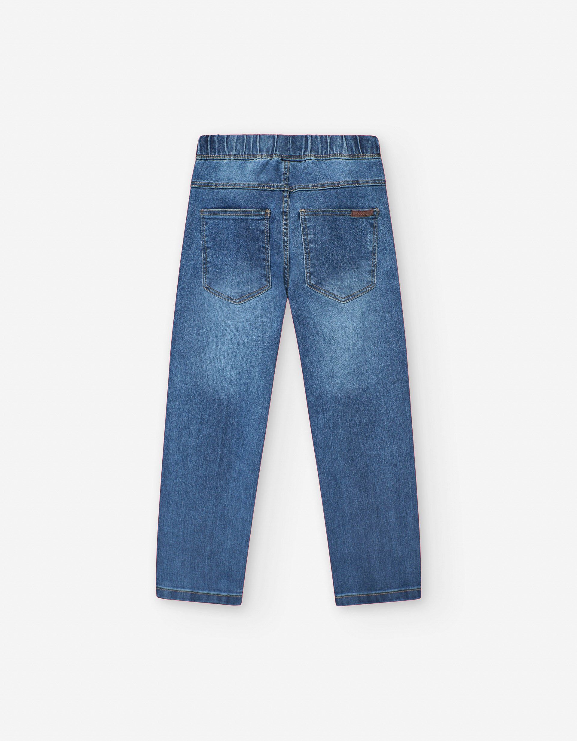 Regular fit denim trousers with drawstring for boys, blue