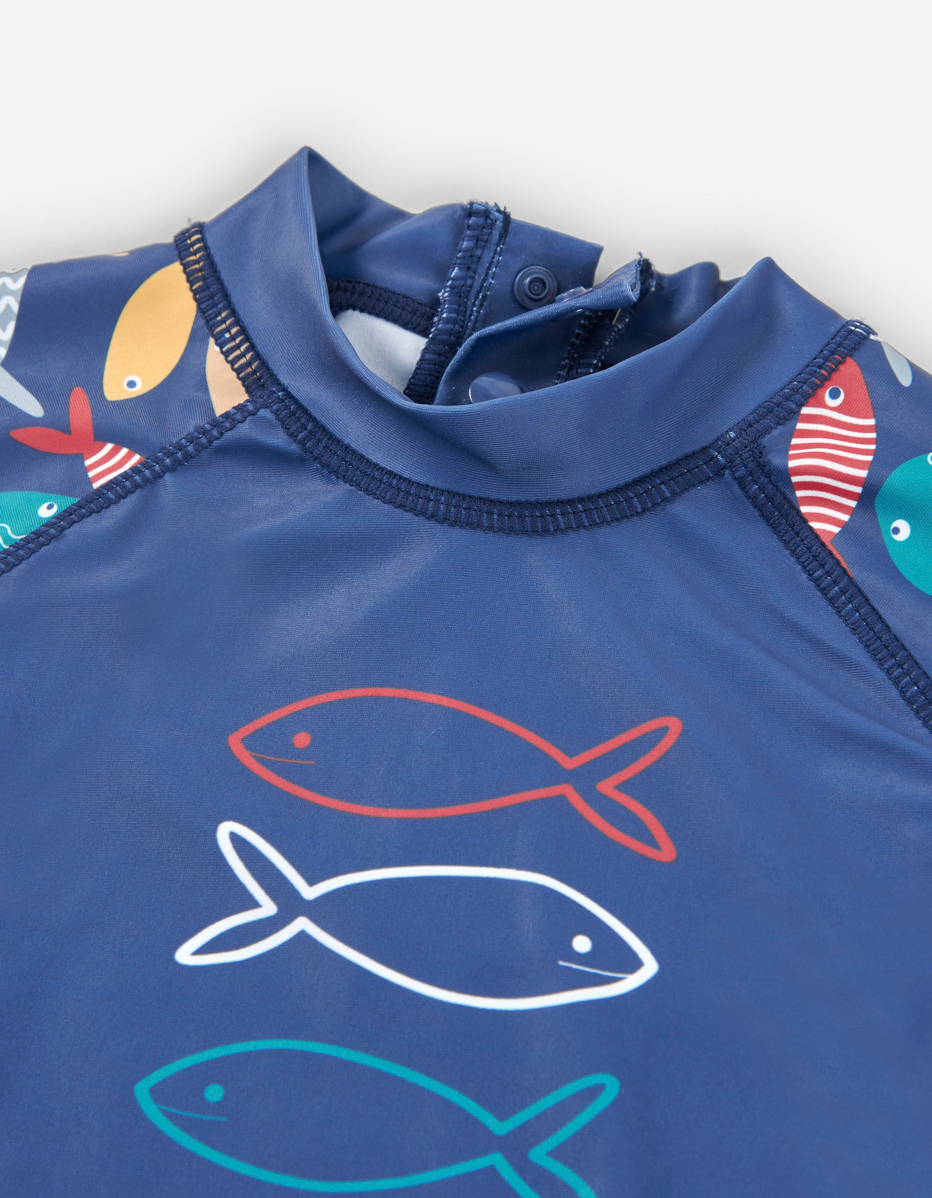 Swim T-shirt with Printed Fish for Baby Boys, Blue
