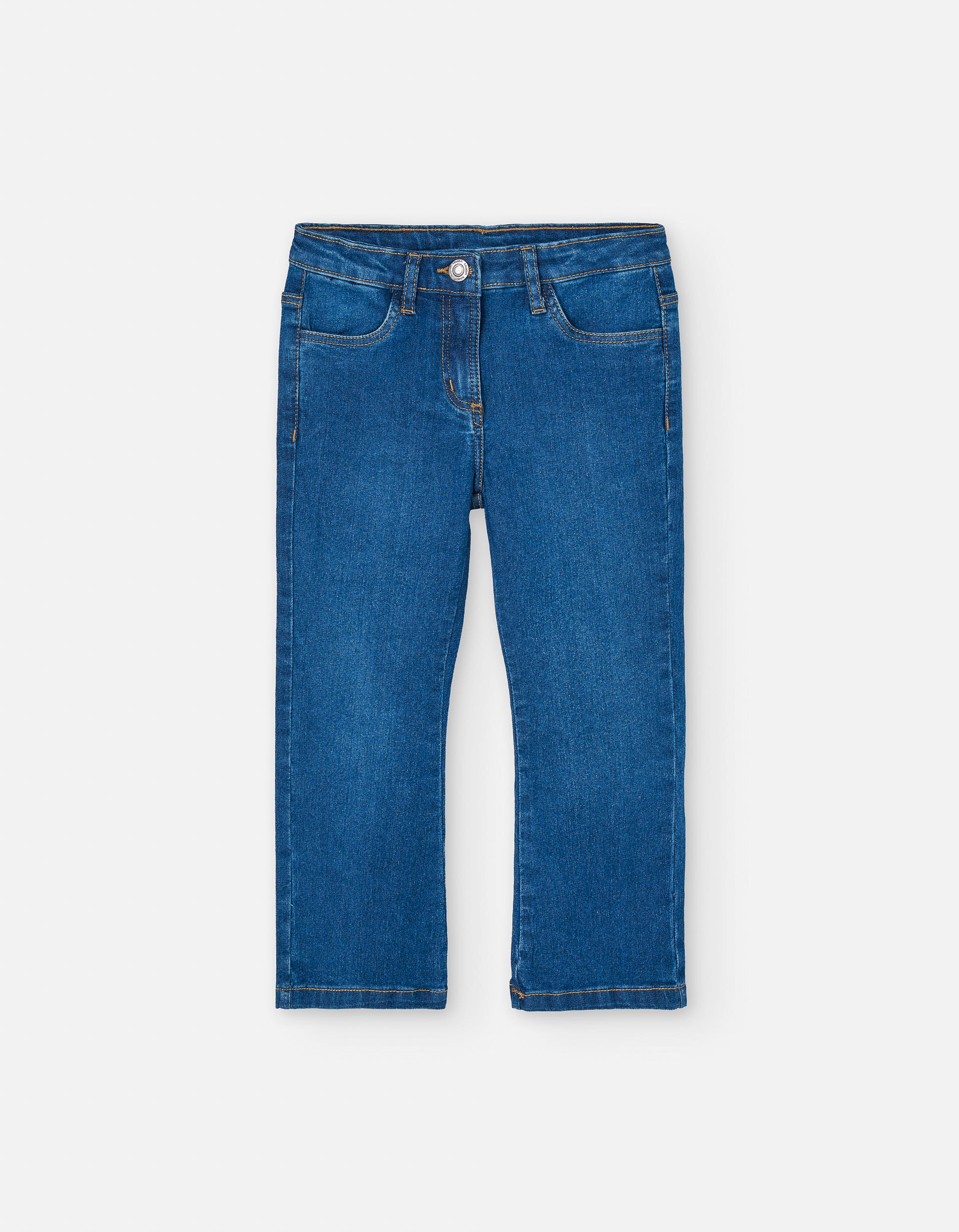 Calças de ganga flare em mistura de algodão para menina, azul