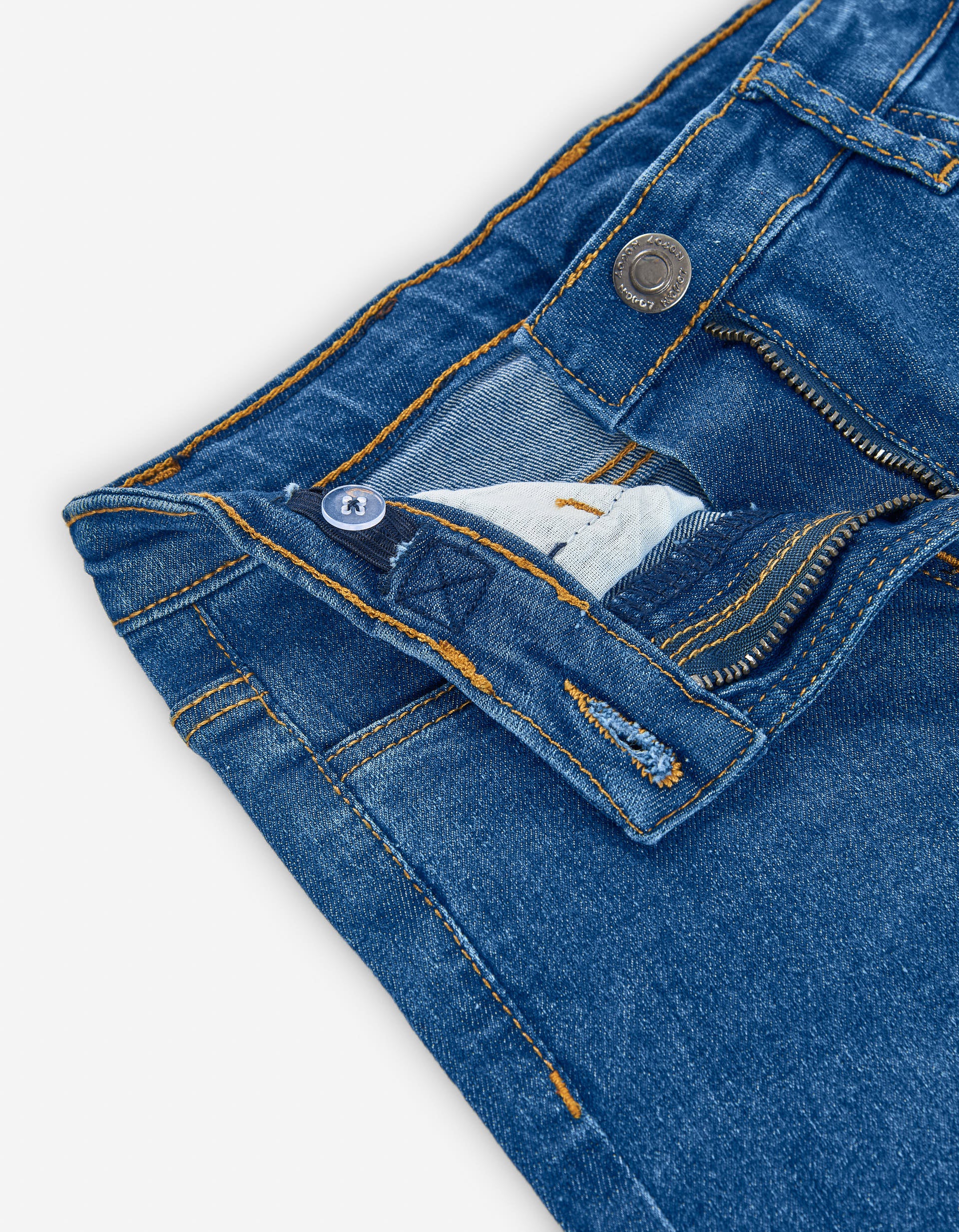 Calças de ganga flare em mistura de algodão para menina, azul