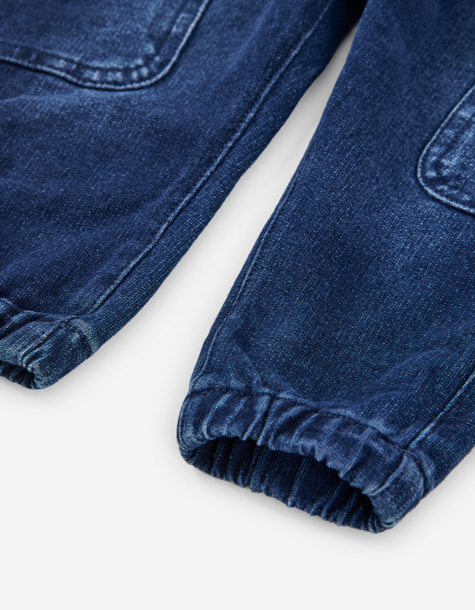 Denim cargo trousers for baby boys, blue