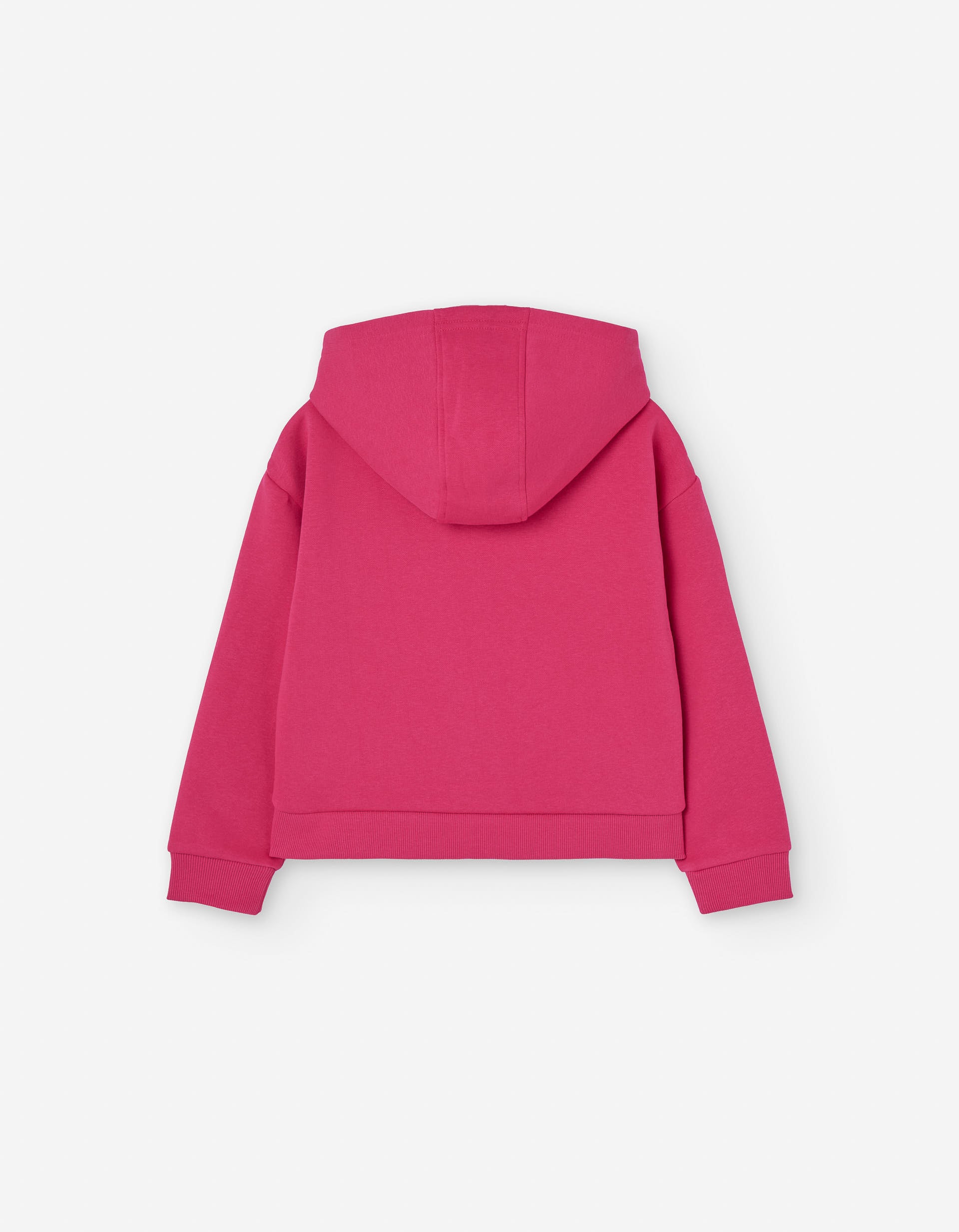 Sudadera perchada con capucha y estampado de fresa para niña, rosa