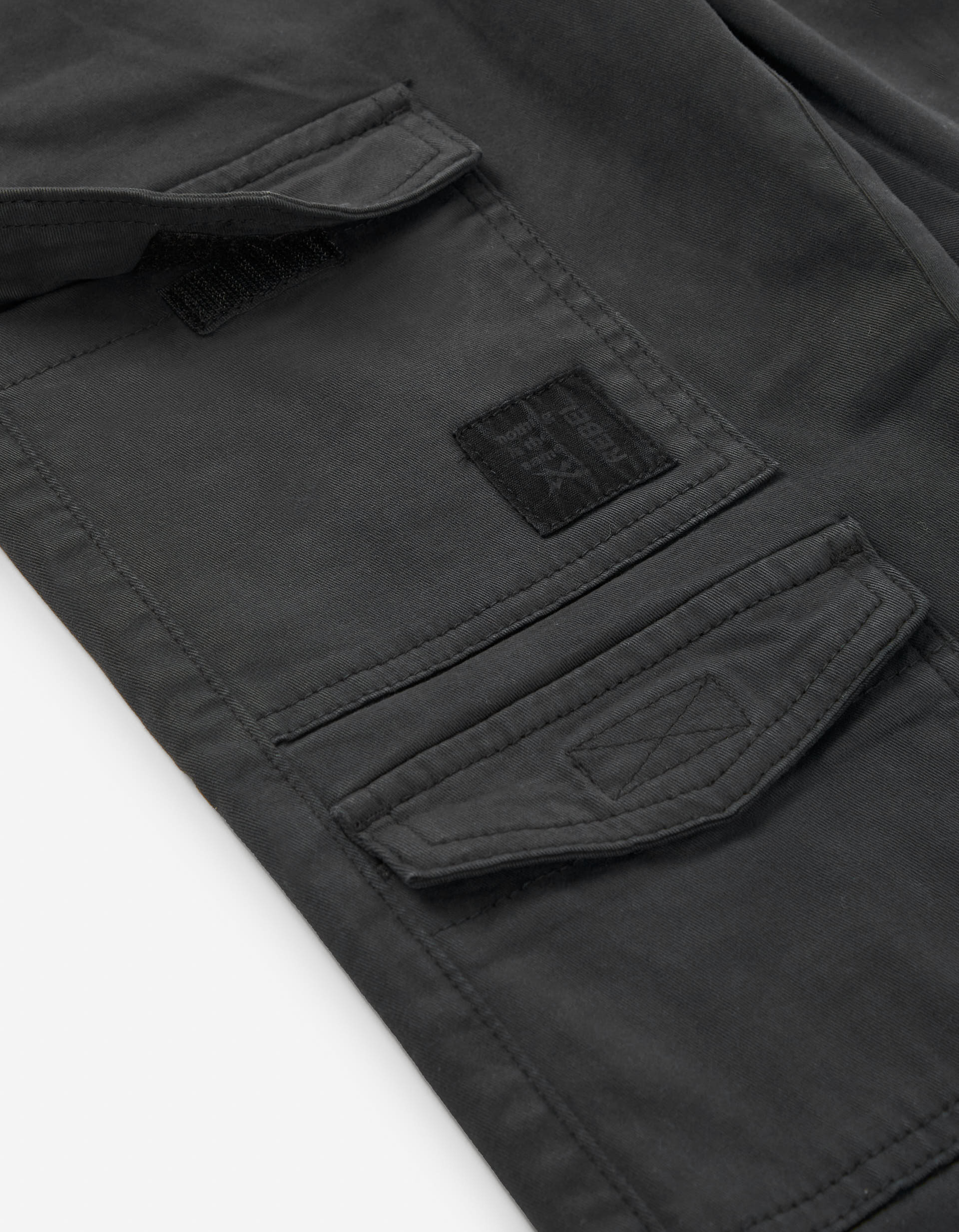 Twill joggers with drawstring and cargo pockets for boys, dark grey