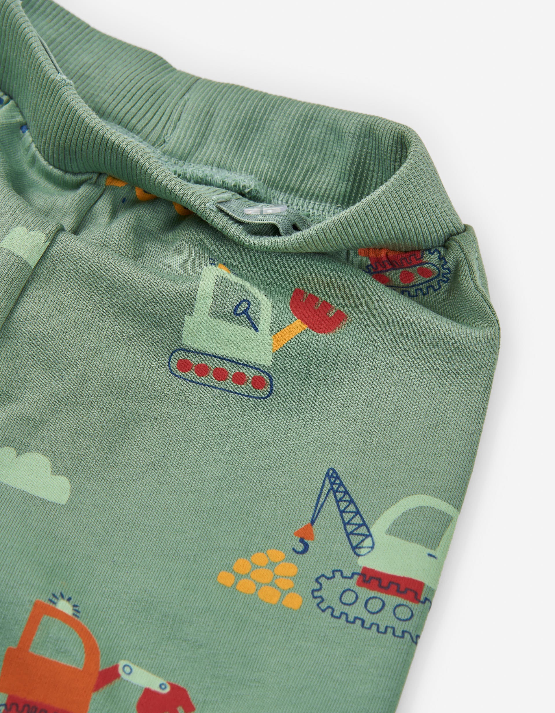 Brushed joggers with vehicles motif for baby boys, green