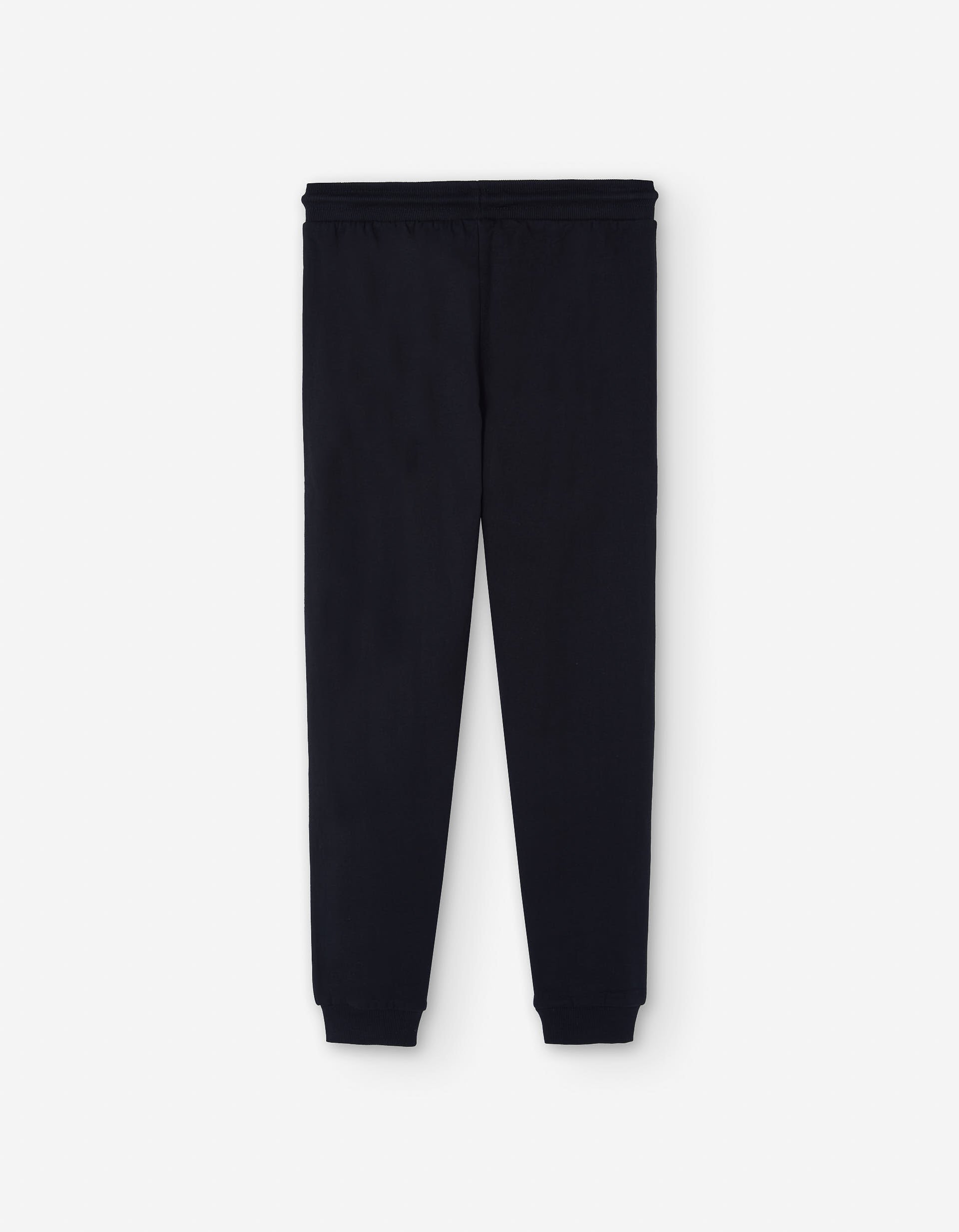 Brushed slim fit joggers with print for boys, black