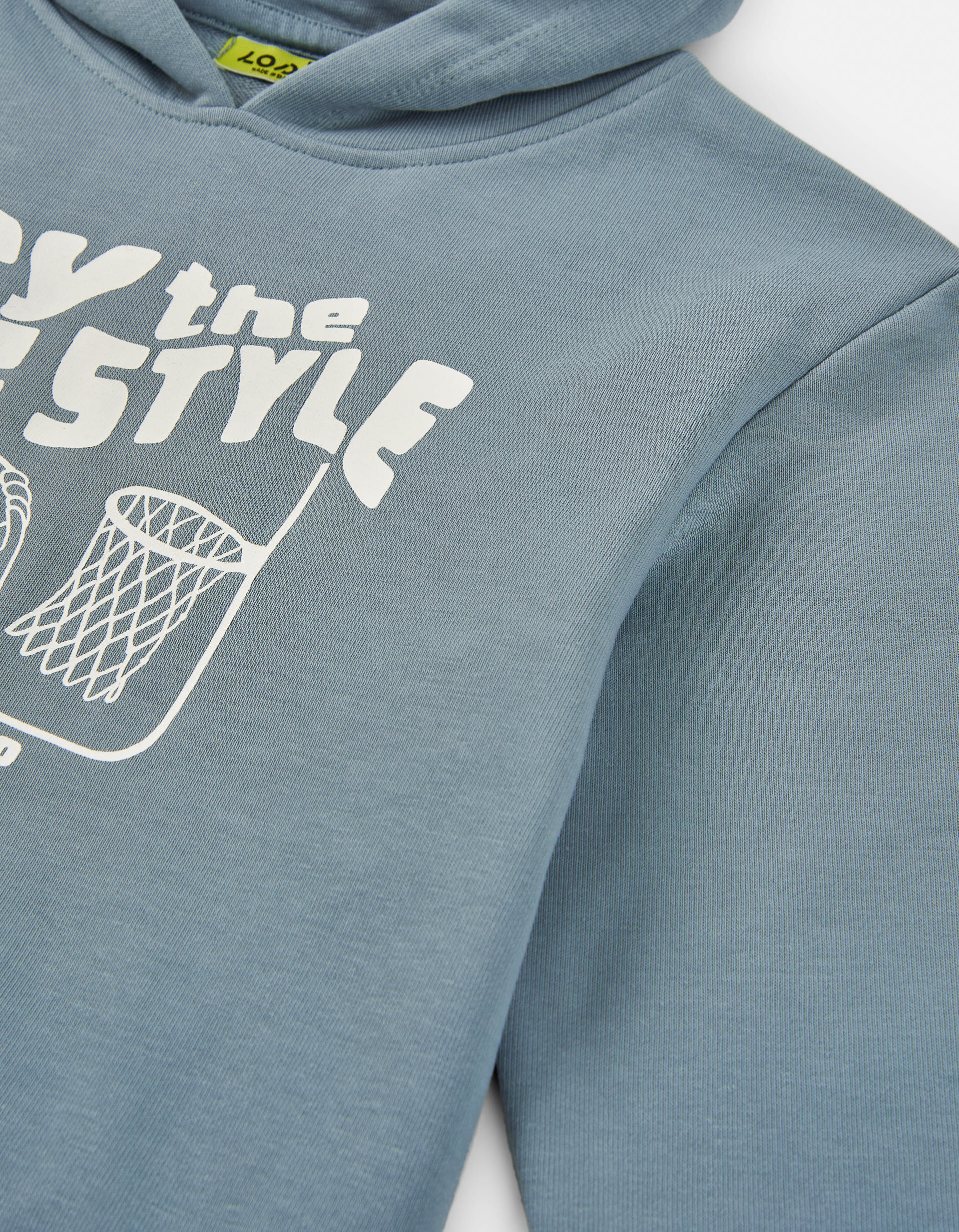 Sweat com capuz e estampado Try The Freestyle para menino, cinza