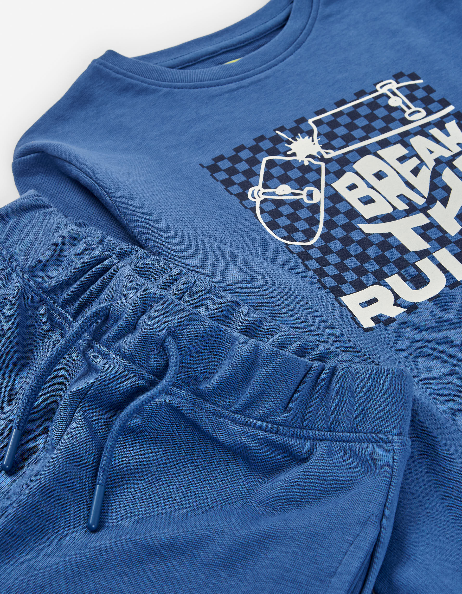 Sweat com estampado skate + joggers para menino, azul