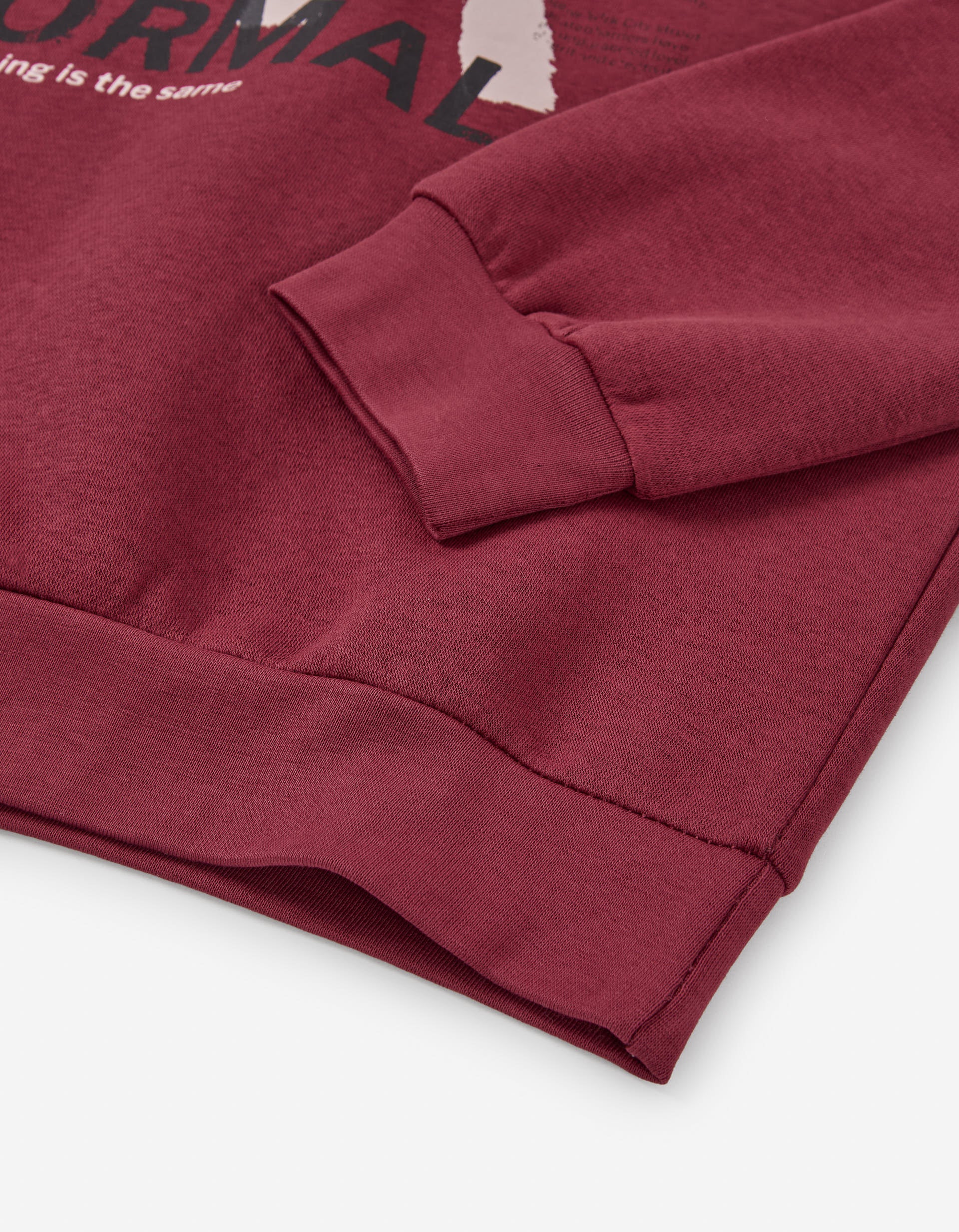 Brushed hooded sweatshirt with Rebel print for boys, red