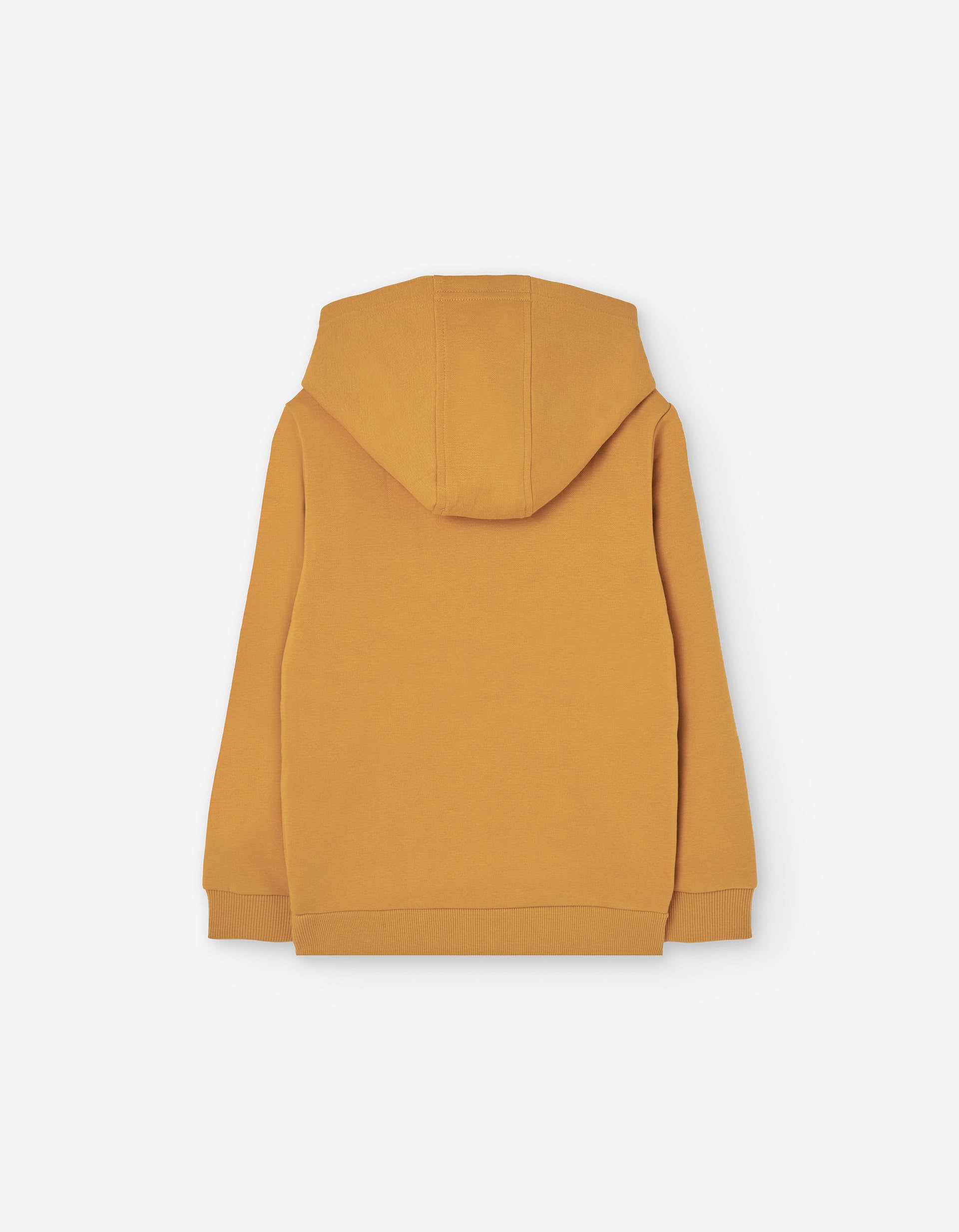 Brushed hooded jacket with basketball print for boys, yellow