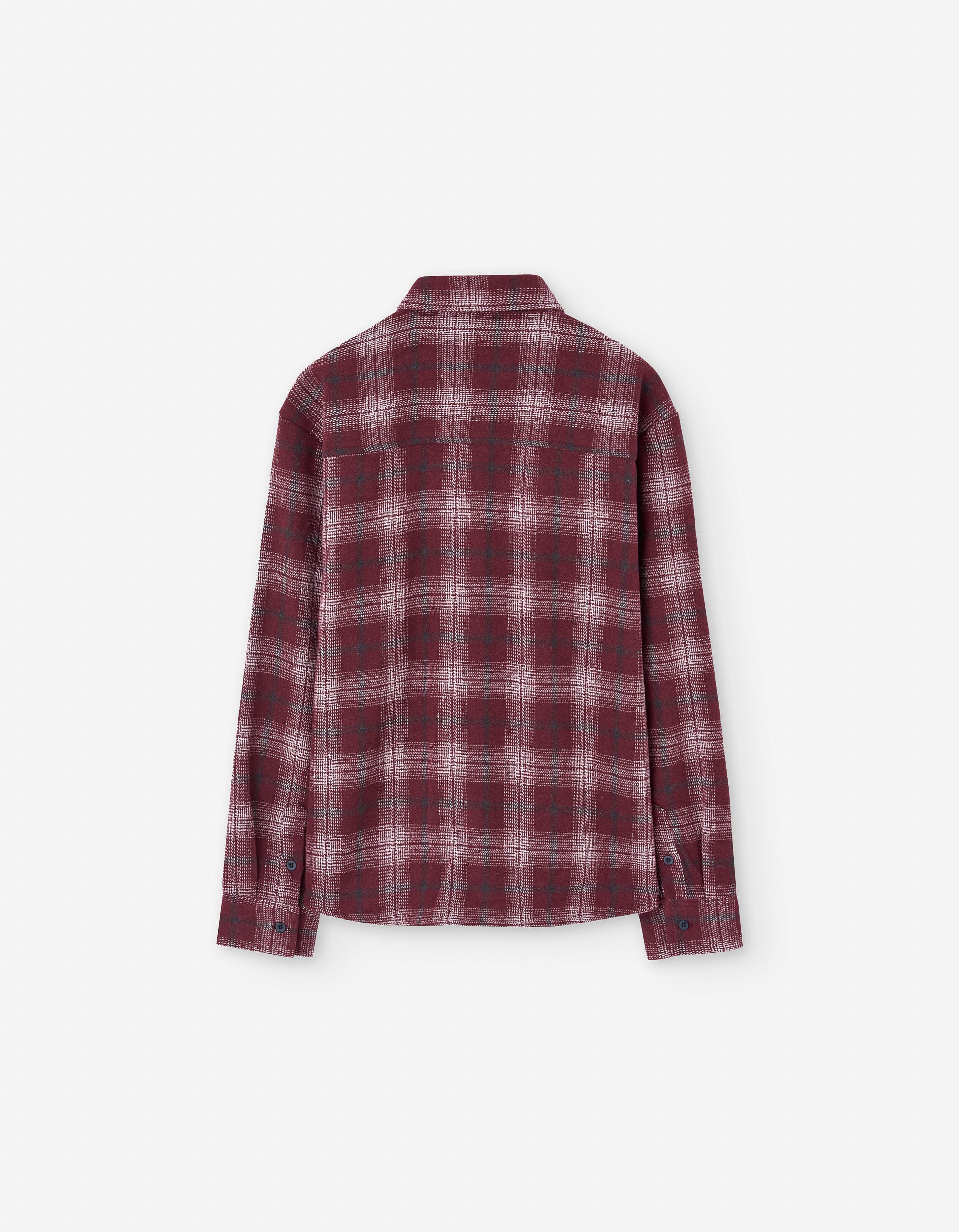Long sleeve brushed twill shirt with check pattern for boys, red