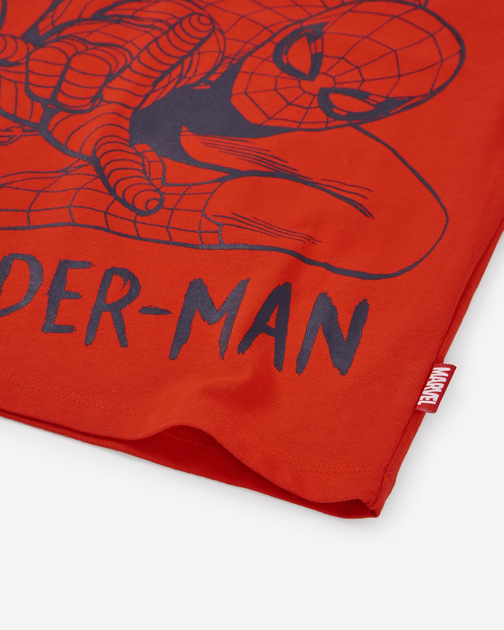 Long sleeve cotton T-shirt with Spider-Man print for boys, red