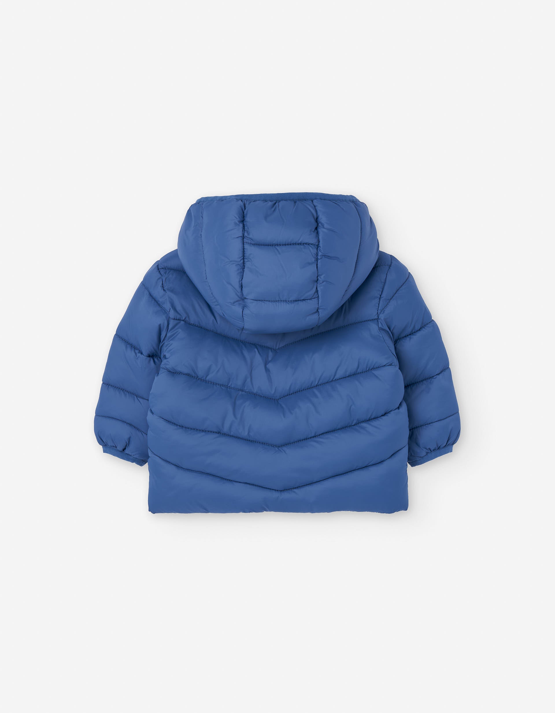 Hooded puffer jacket for baby boys, blue