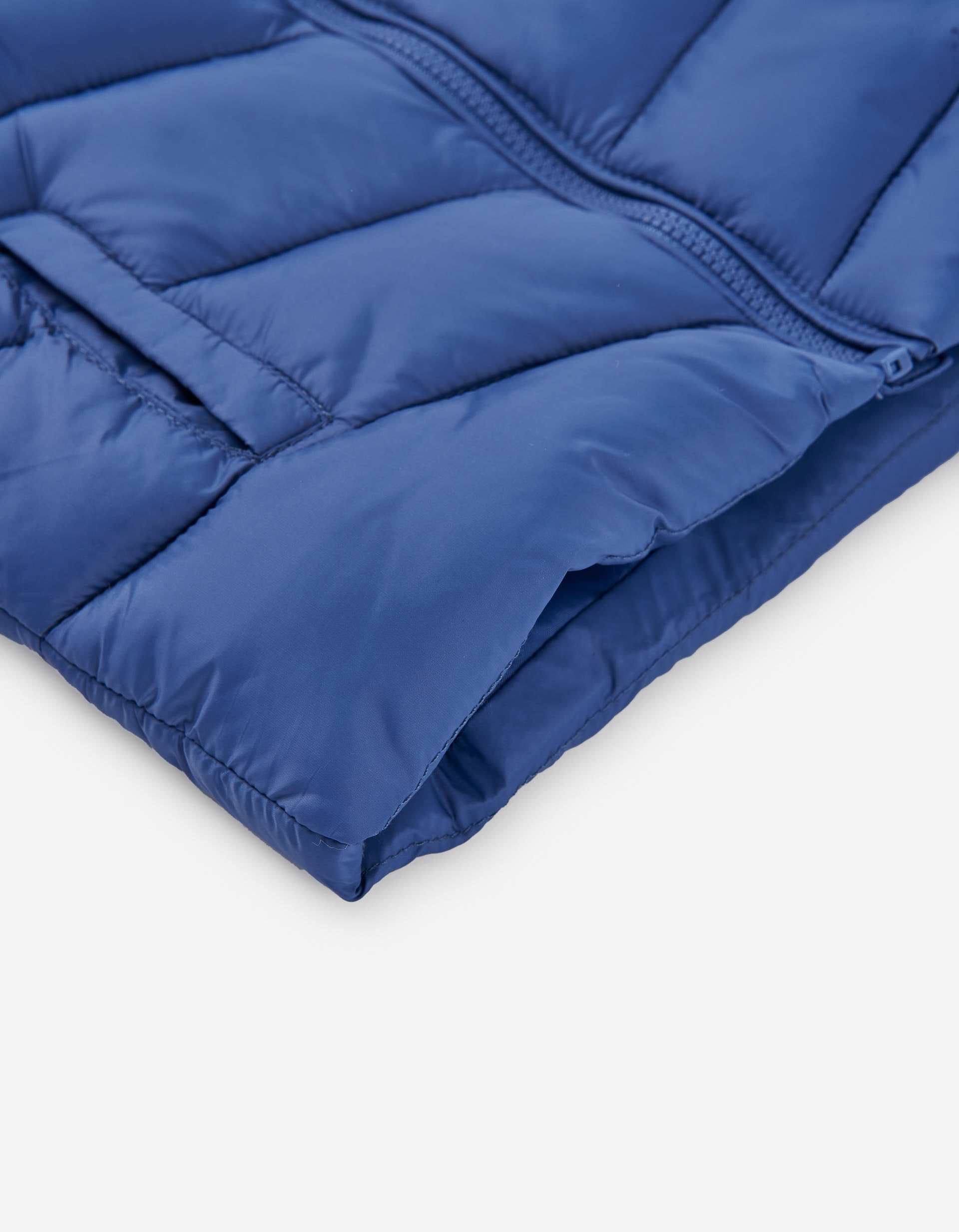 Hooded puffer jacket for baby boys, blue