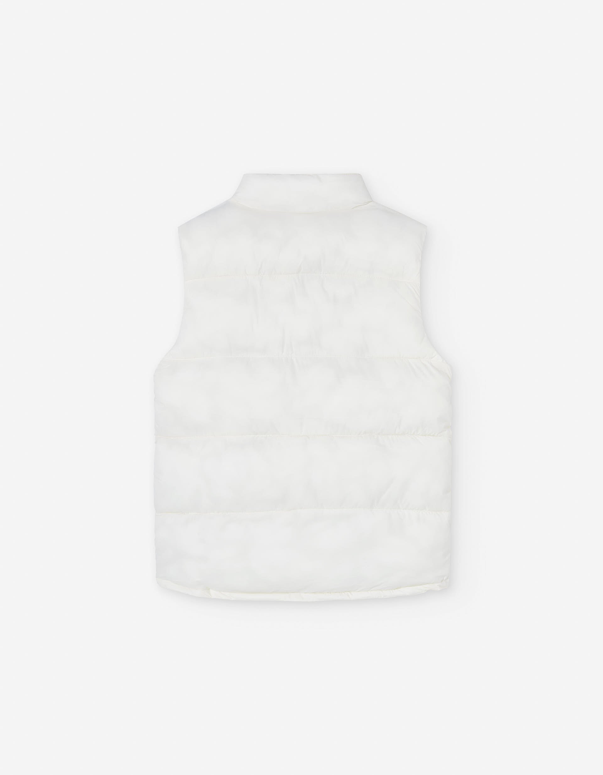 Nylon padded vest with pockets for girls, white