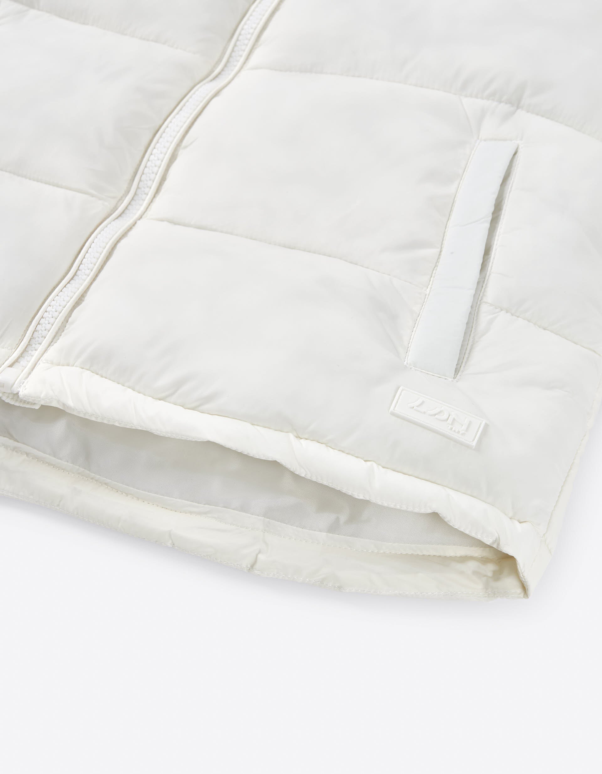 Nylon padded vest with pockets for girls, white