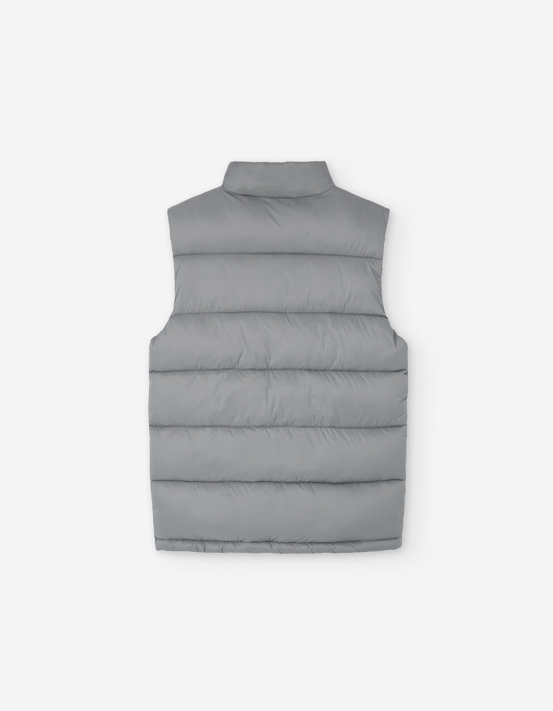 Nylon padded vest with pockets for boys, grey