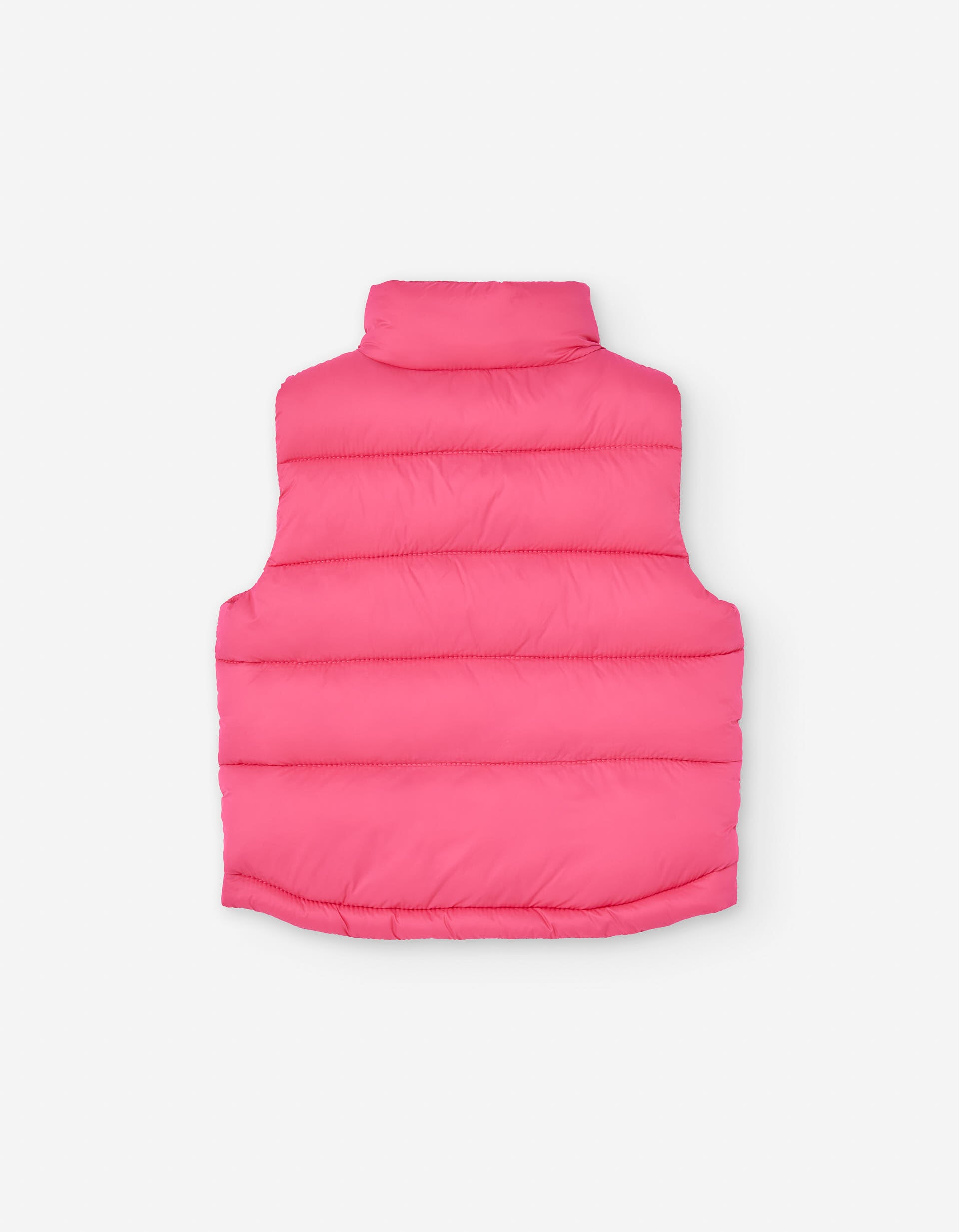 Nylon vest with padding for baby girls, pink