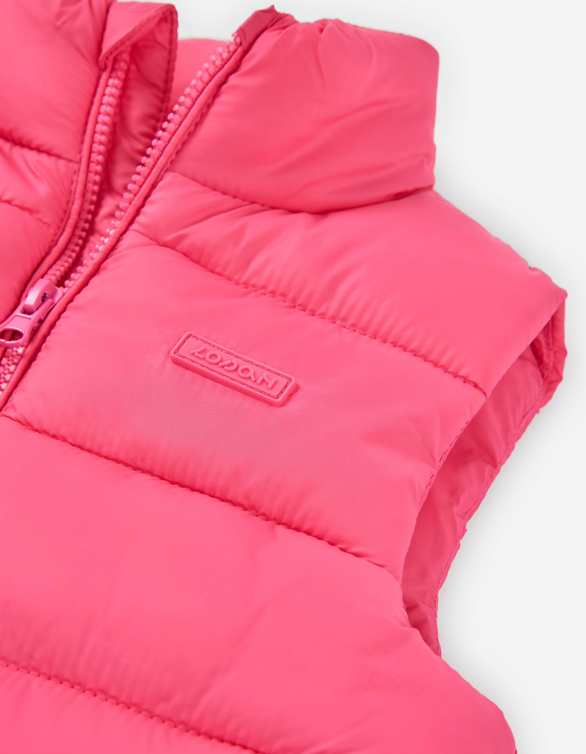 Nylon vest with padding for baby girls, pink