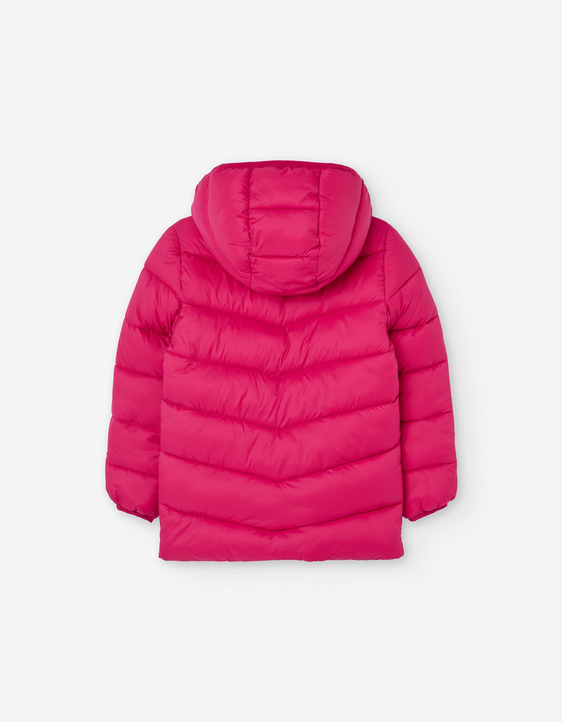Hooded puffer jacket for girls, fuchsia pink