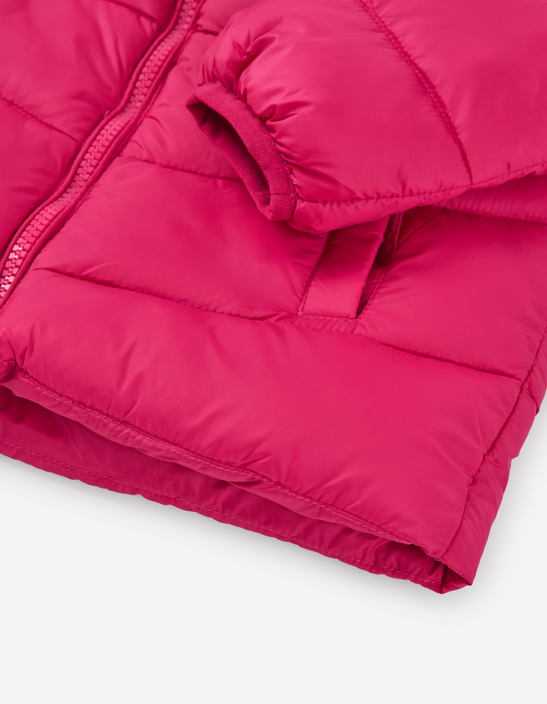 Hooded puffer jacket for girls, fuchsia pink