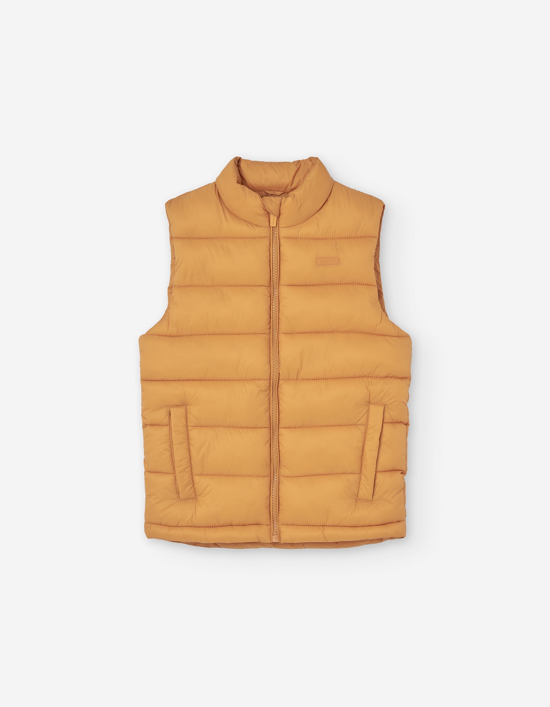 Nylon vest with padding for boys, mustard yellow