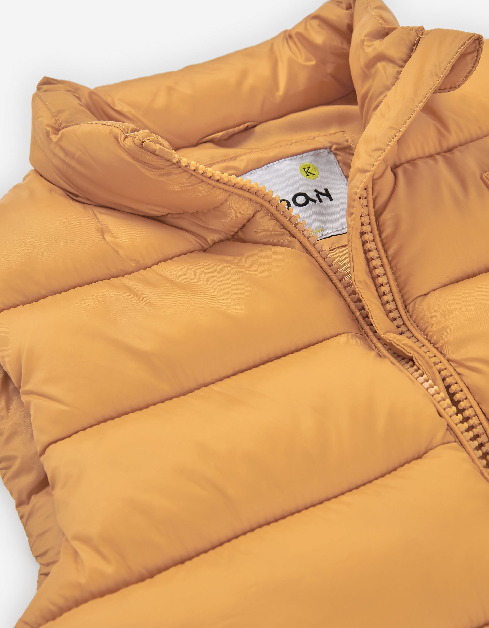 Nylon vest with padding for boys, mustard yellow