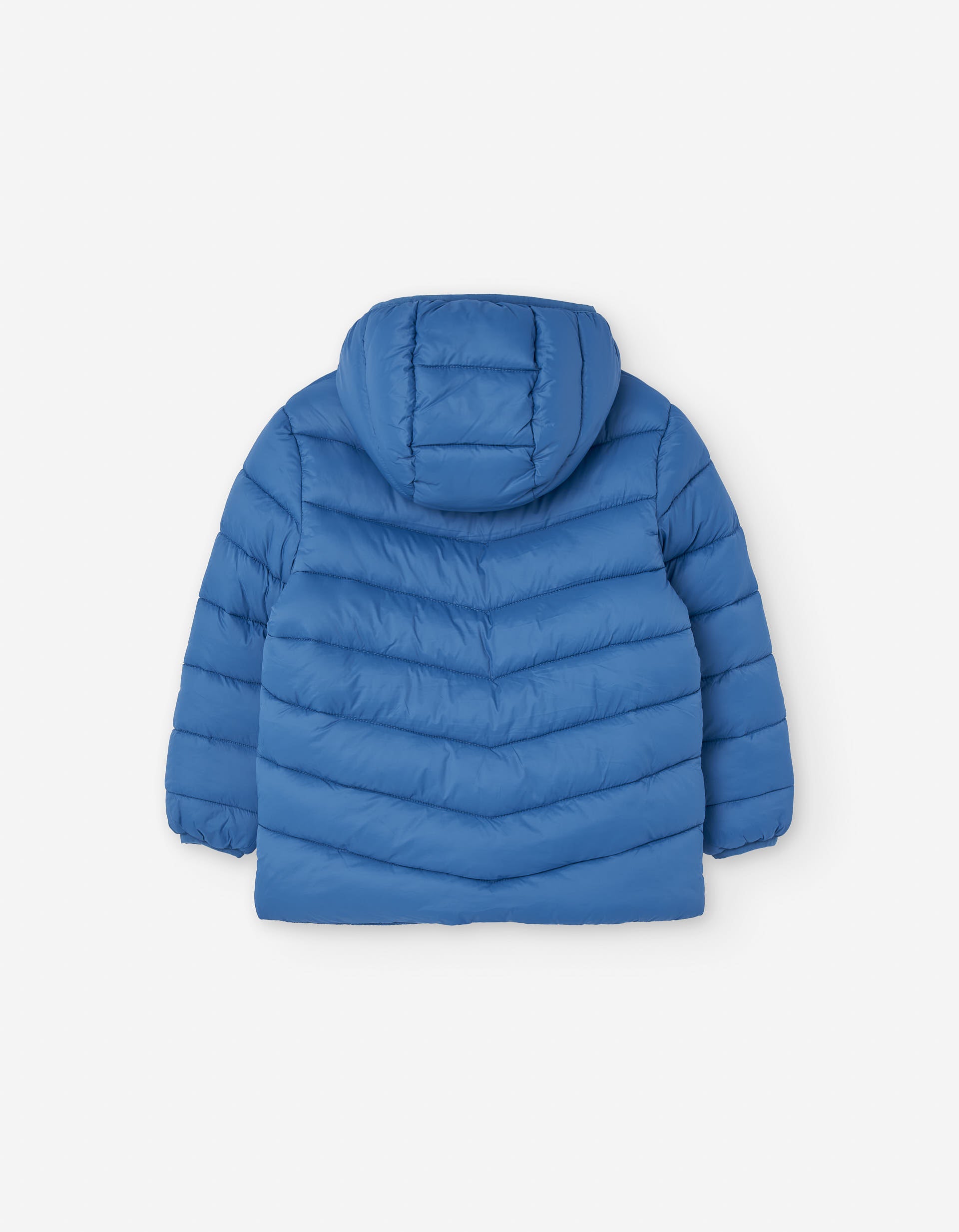 Hooded padded jacket with side pockets for boys, blue