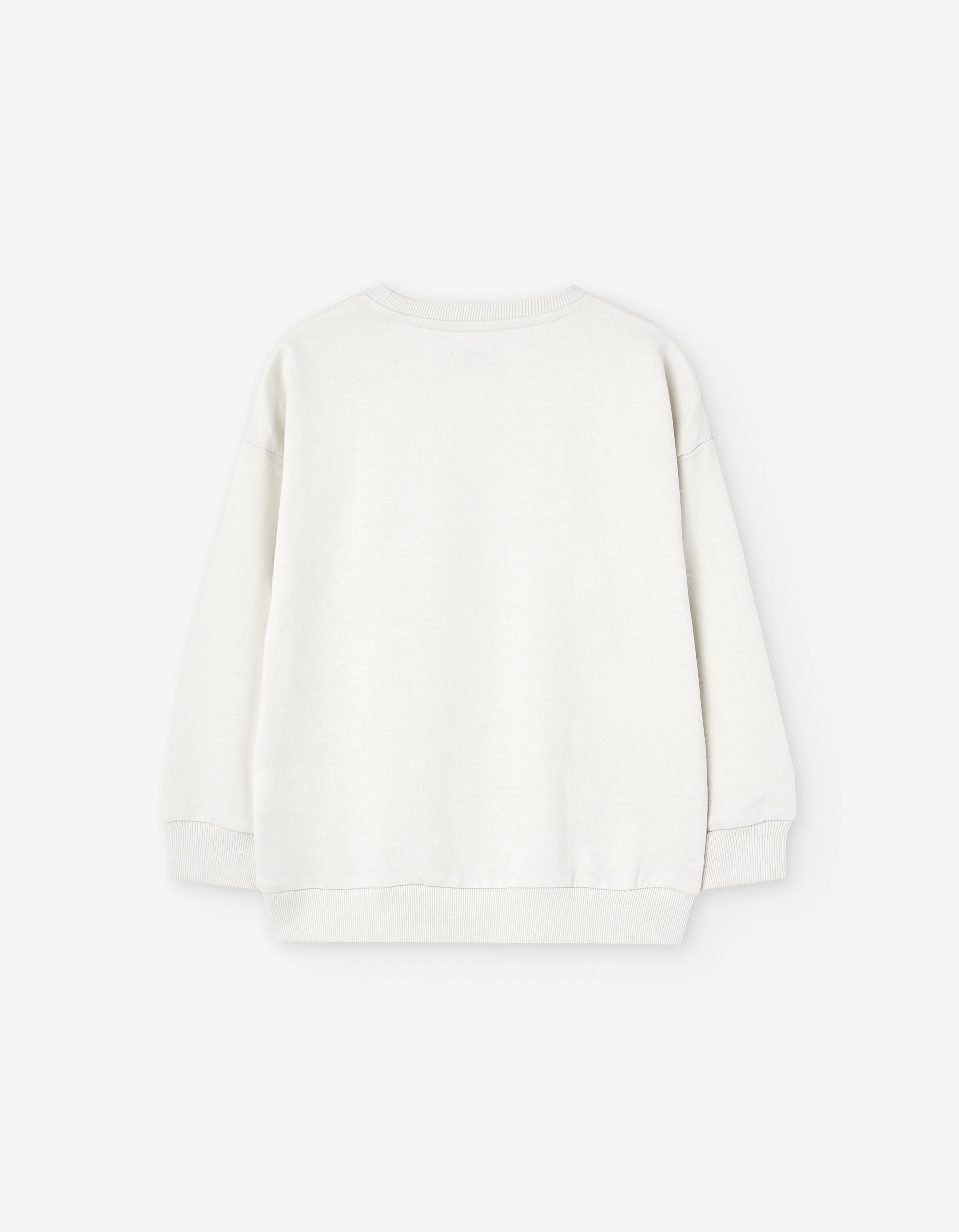 Sweatshirt with skull and skateboard print for boys, beige