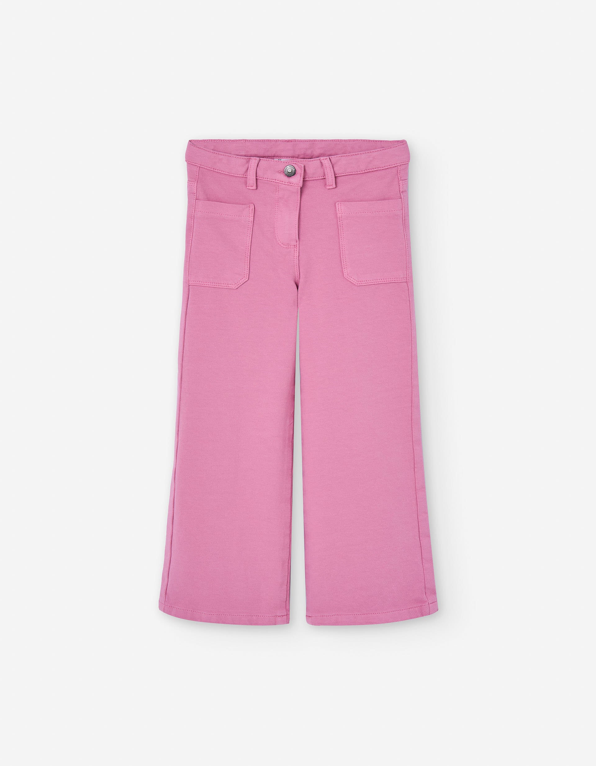 Calças de ganga wide leg para menina, rosa