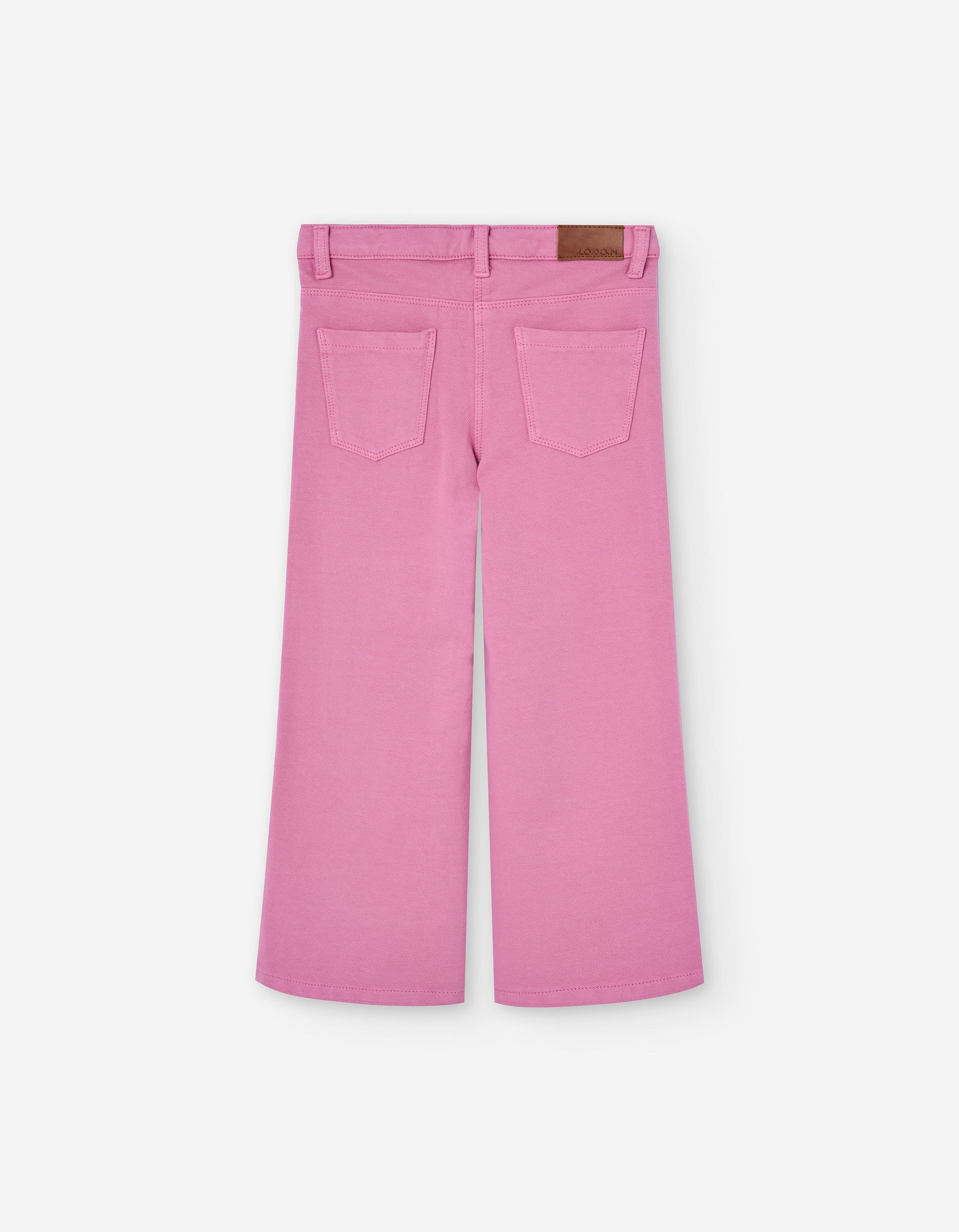 Calças de ganga wide leg para menina, rosa