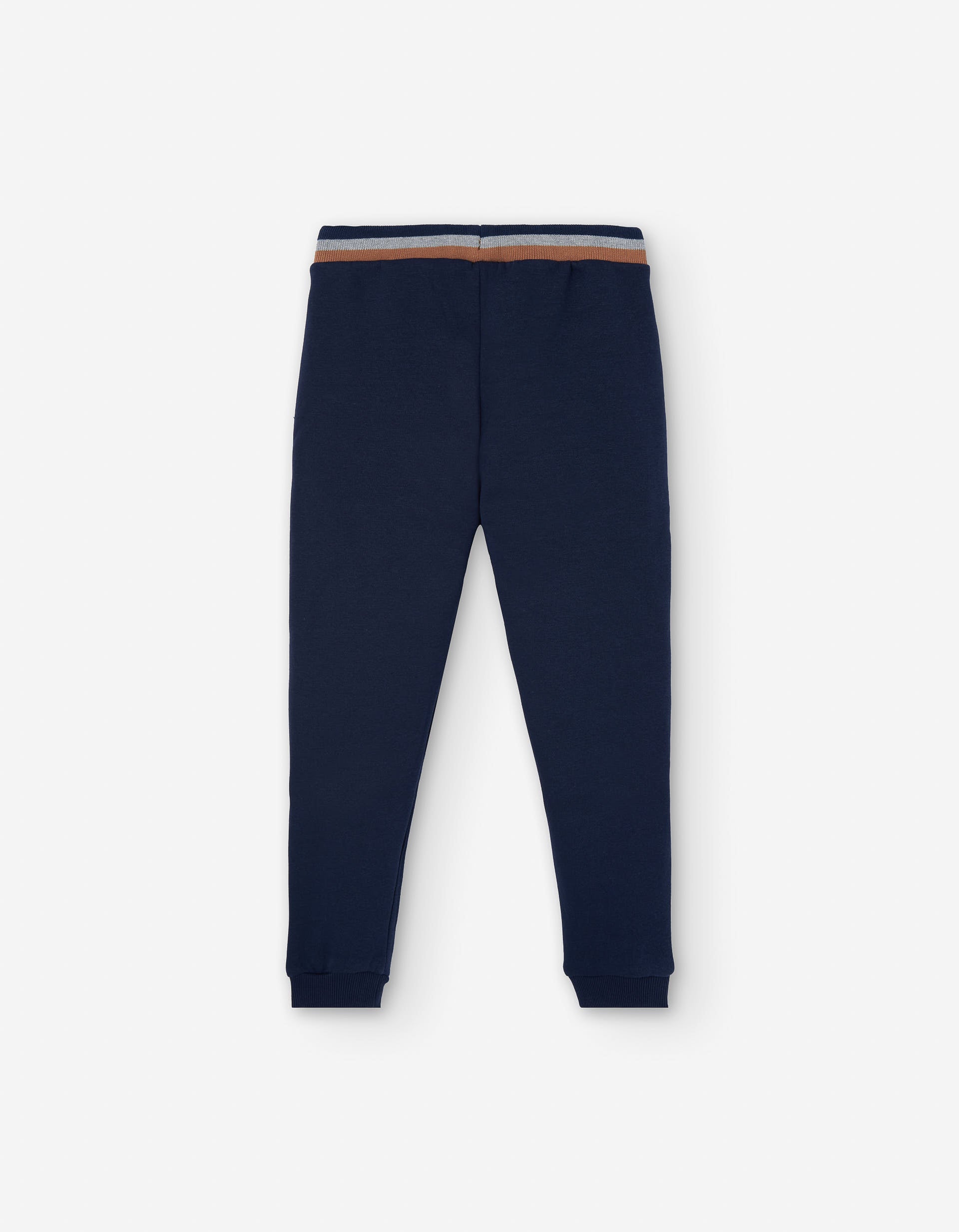 Brushed joggers with bouclé embroidery for boys, dark blue
