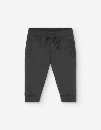 Pantalon de jogging en sergé pour bébé garçon, gris foncé