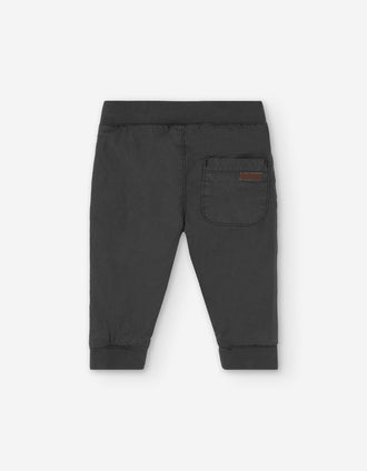 Pantalon de jogging en sergé pour bébé garçon, gris foncé