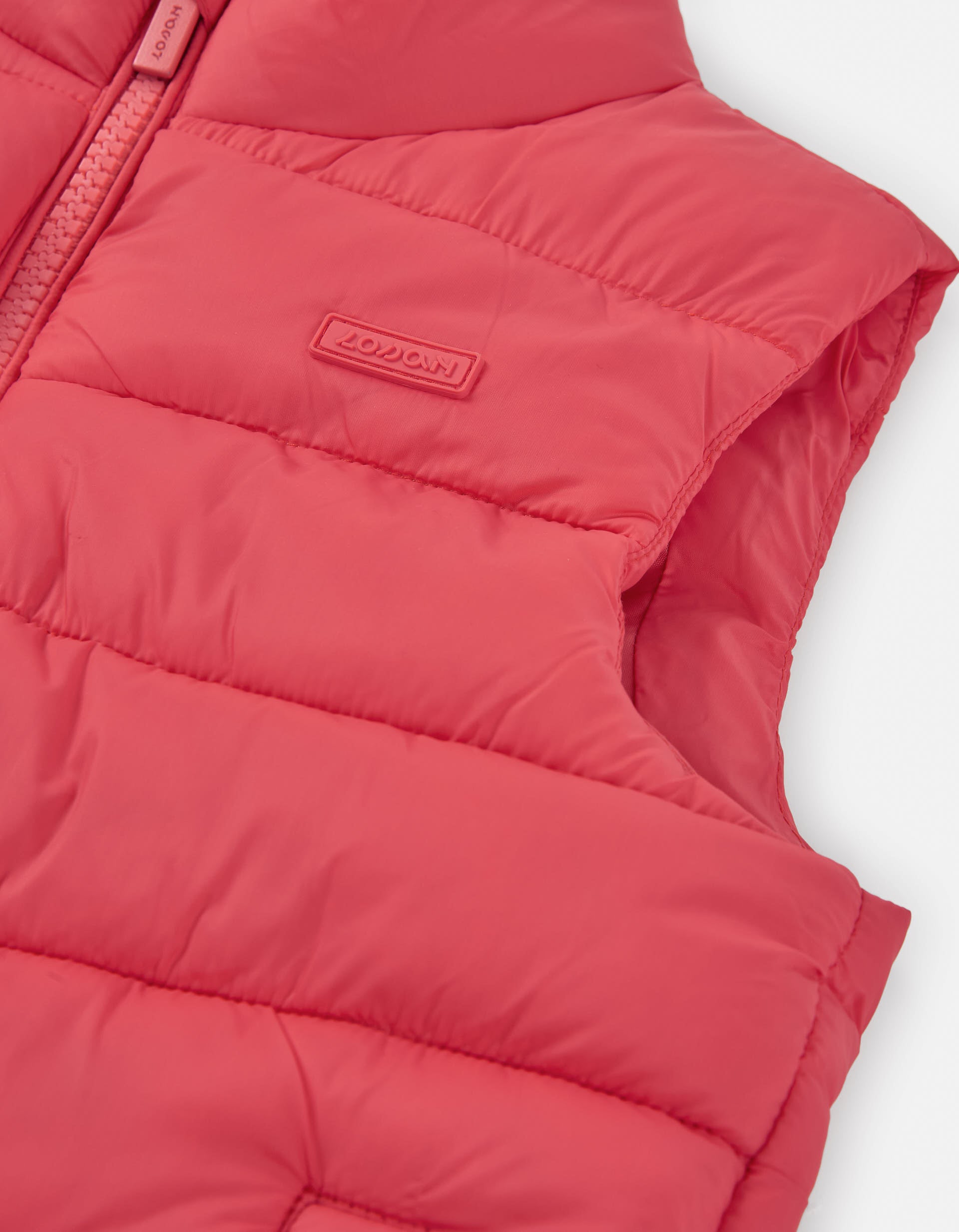 Nylon vest with padding for girls, red