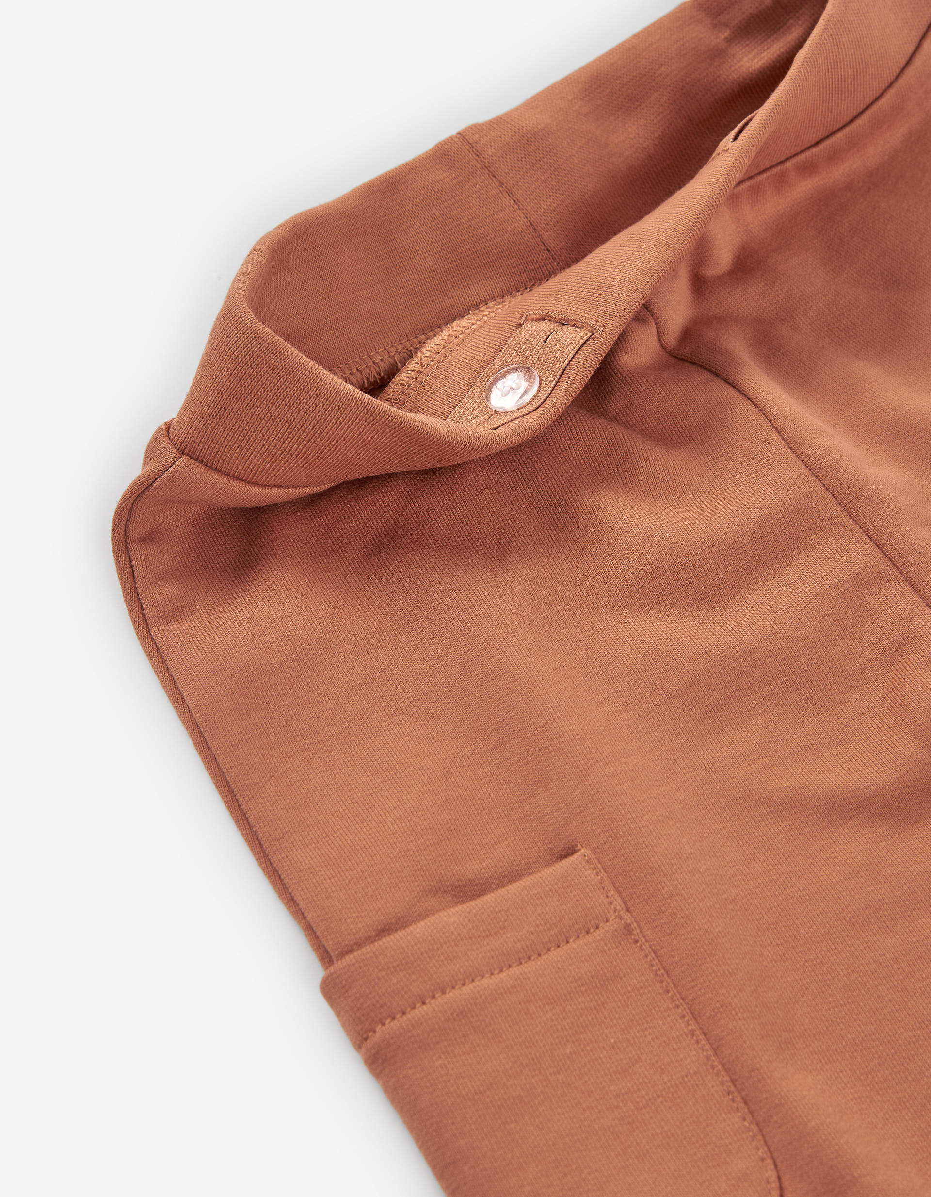 Brushed joggers with cargo pockets and print for baby boys, orange