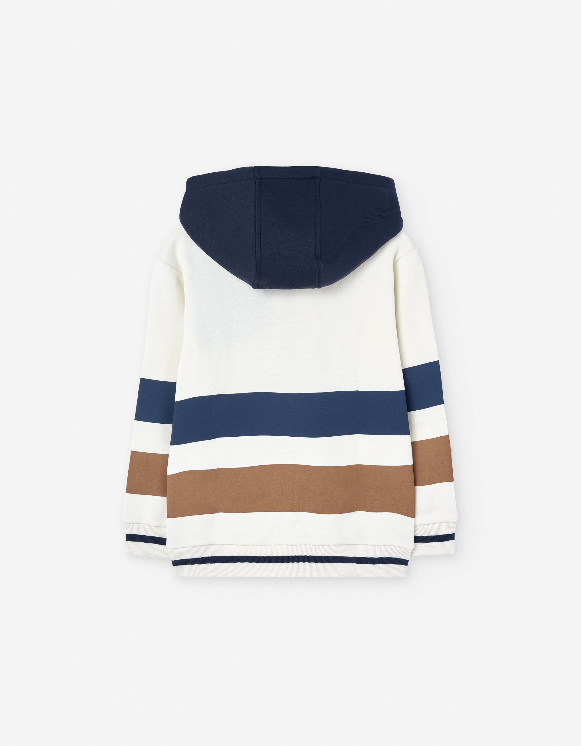 Hooded brushed sweatshirt with bouclé embroidery for boys, multicolour